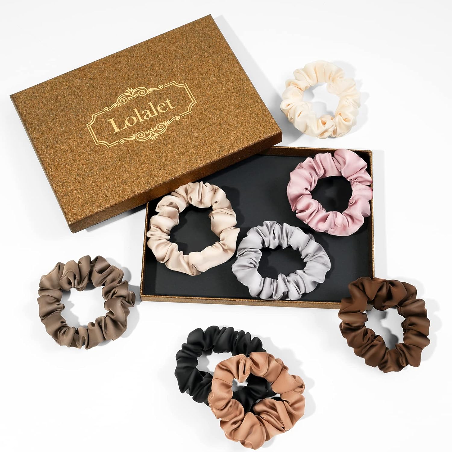 Lolalet Hair Scrunchies Satin Scrunchies for Women, Soft Hair Ties Scrunchy Cute...