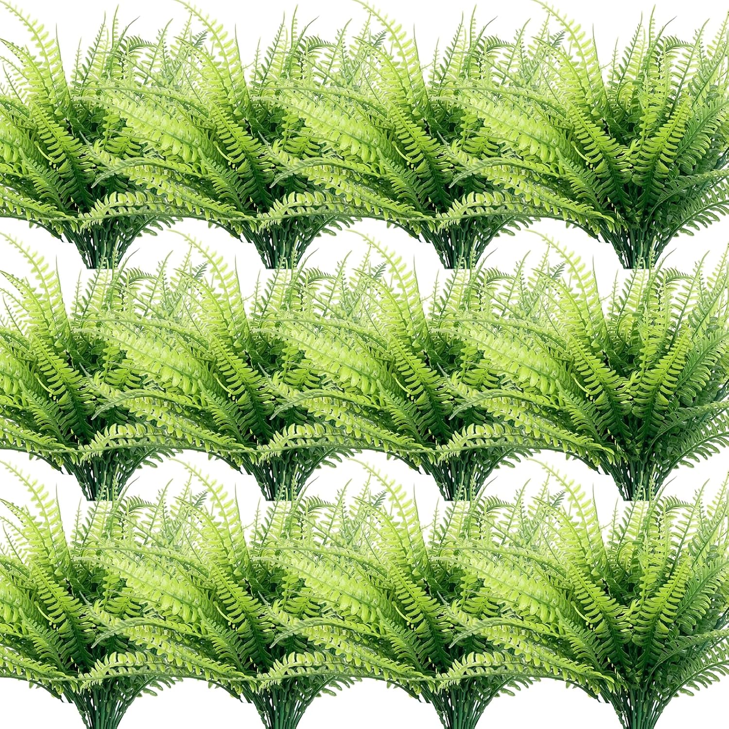 TURNMEON 20 Bundles Artificial Plants Outdoor Faux Boston Fern Spring Summer Dec...