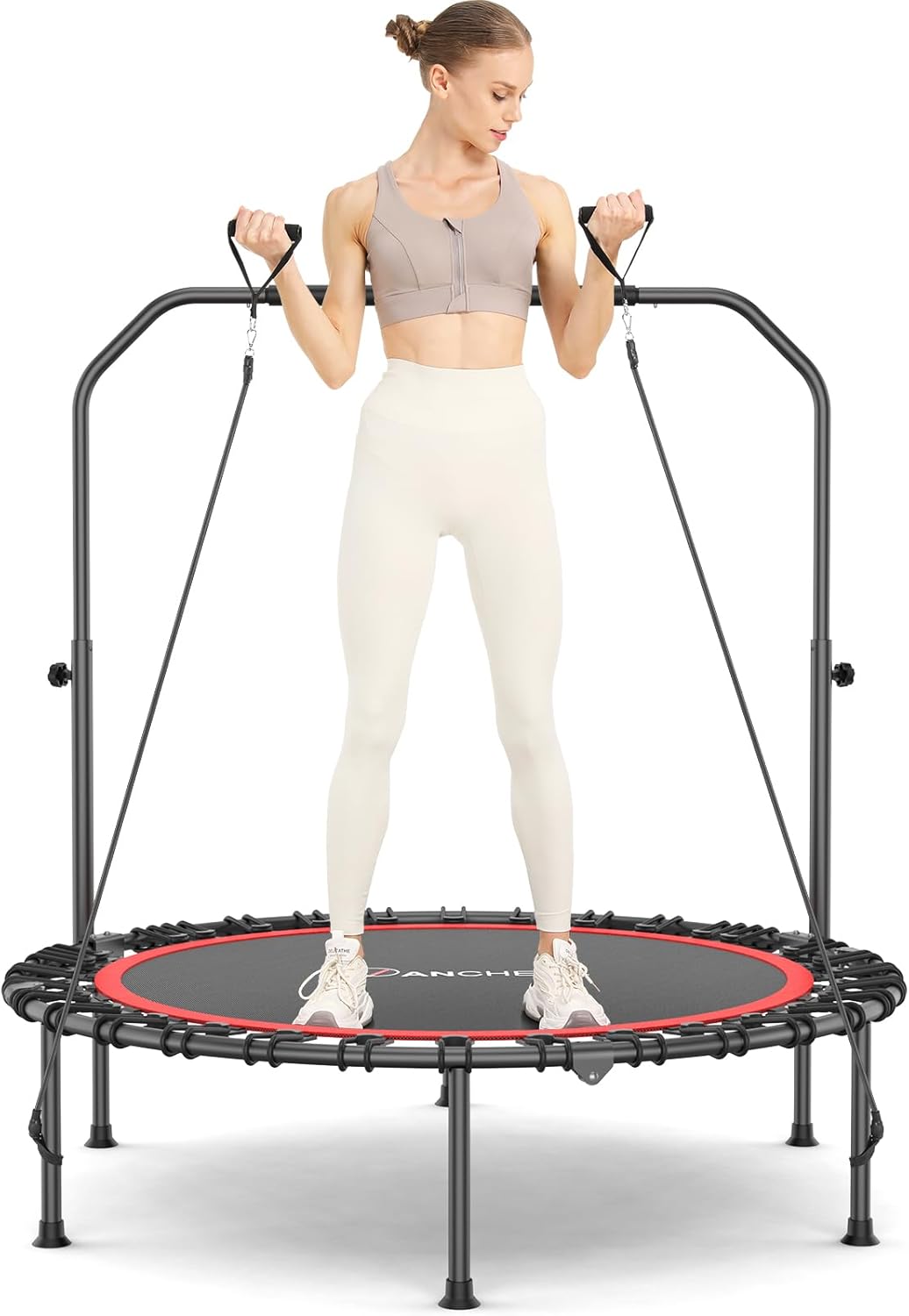 ANCHEER 40" Foldable Mini Trampoline,Max Load 450lbs/550lbs Indoor Trampoline,wi...