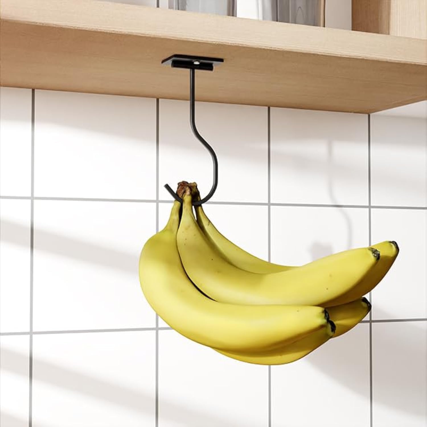 Under Cabinet Banana Hook Foldable - Adhesive Banana Hanger, Magnetic Banana Hol...
