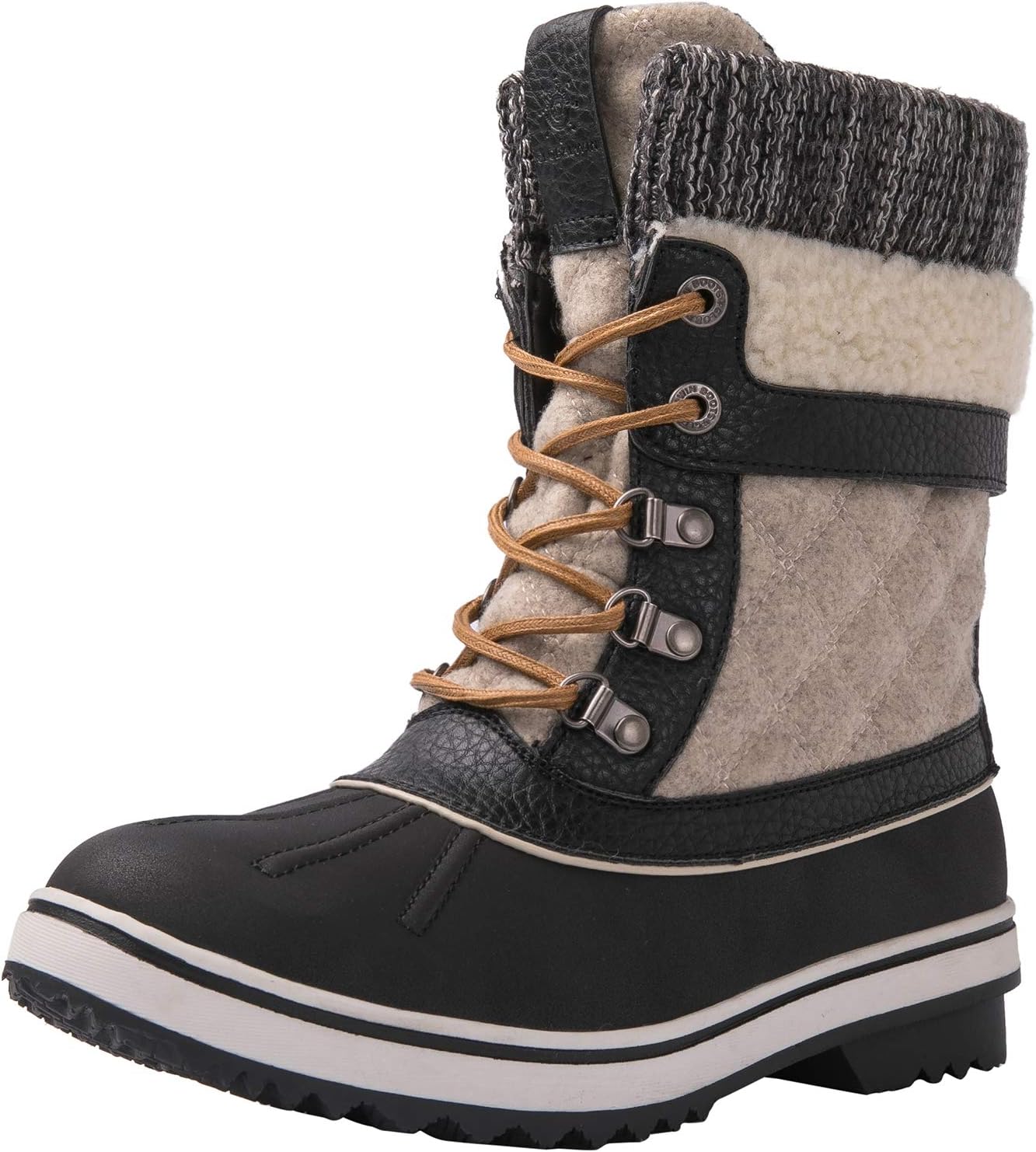 GLOBALWIN Women's Waterproof Winter Boots Snow Boots For Women 7.5 1910 Black/Be...