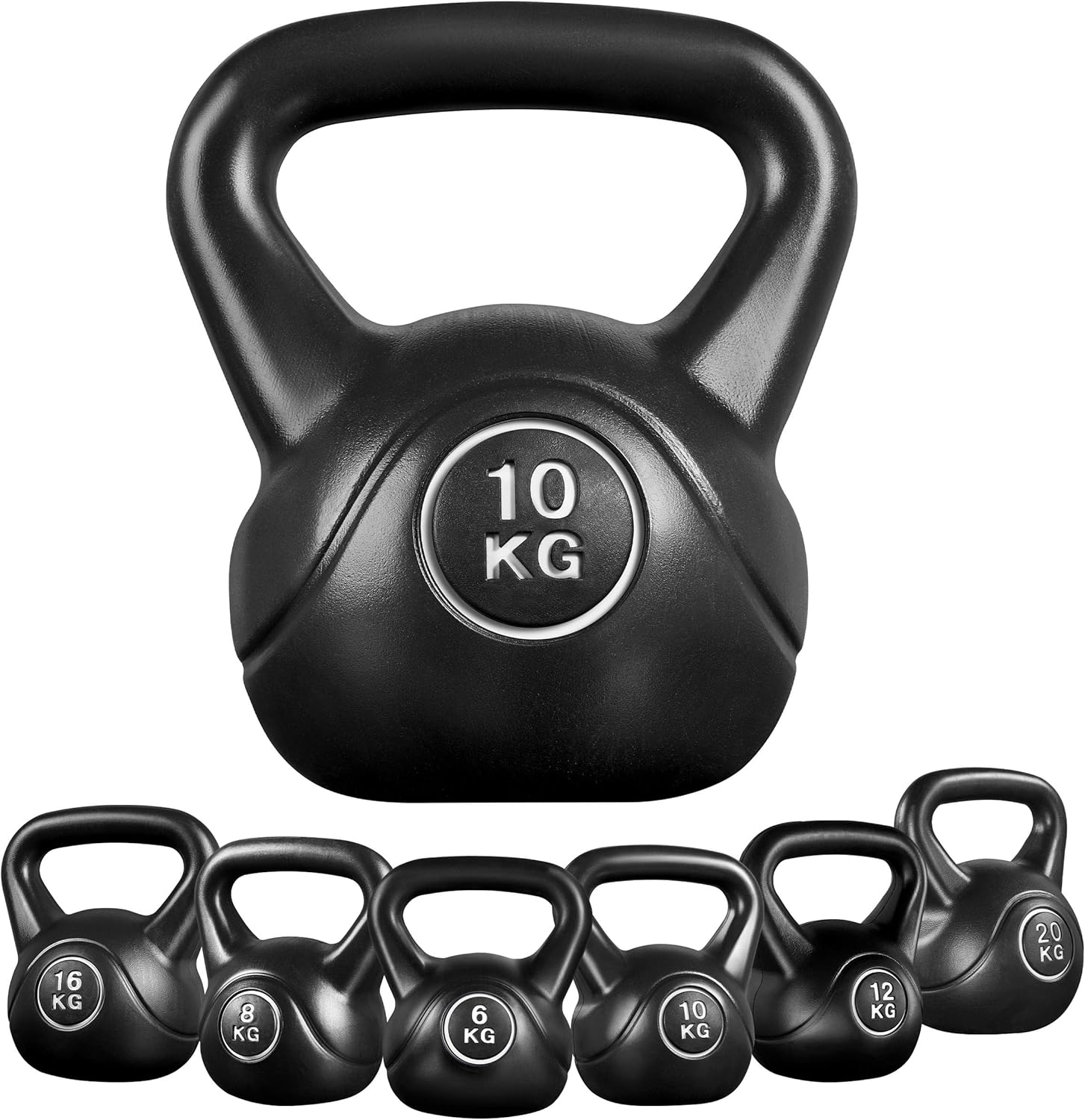 Yaheetech Kettlebell Set HDPE Coated Concrete Kettle Bell Weights Set for Streng...