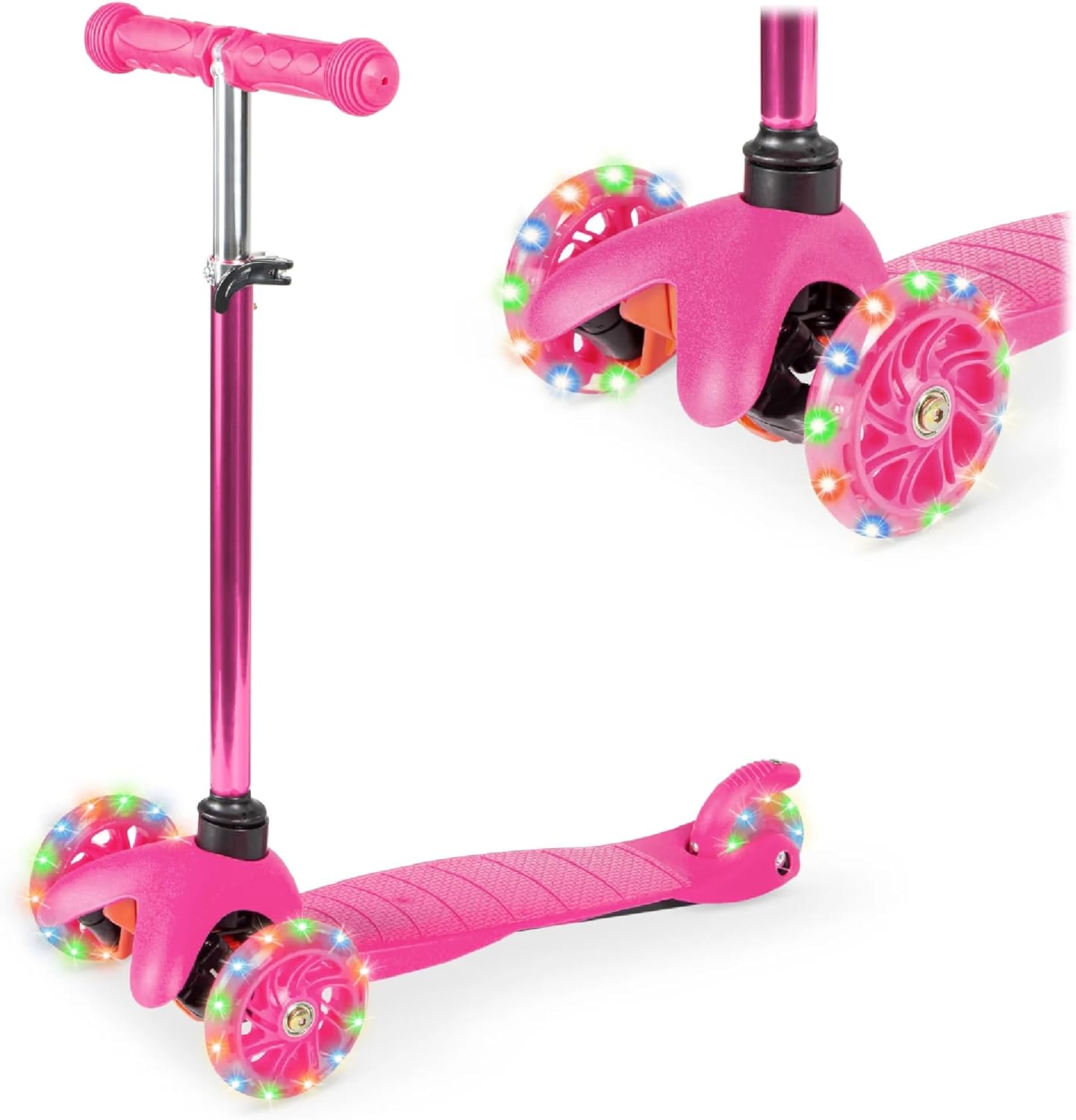 Best Choice Products Kids Mini Kick Scooter Toy w/ Light-Up Wheels, Height Adjus...