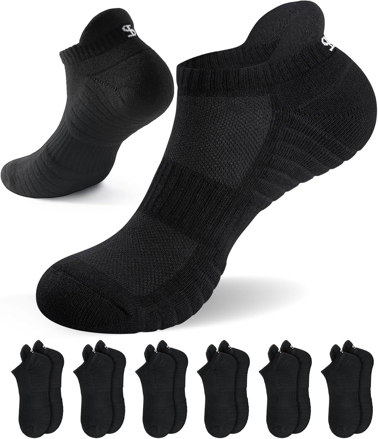 Alaplus Running Socks Cushioned Sports Socks Ankle Socks Trainer Socks for Men W...