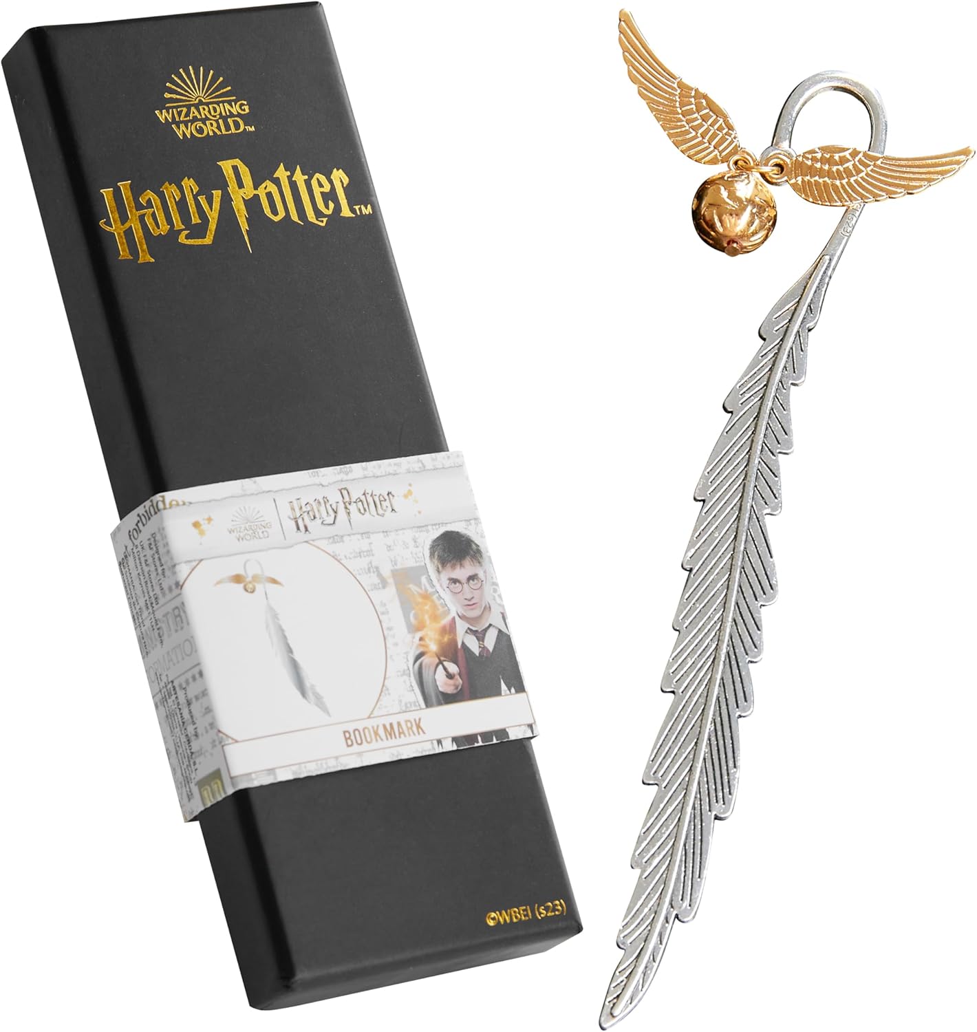 Harry Potter Metal Bookmark with Hanging Charm Golden Snitch Hogwarts Reading Gi...