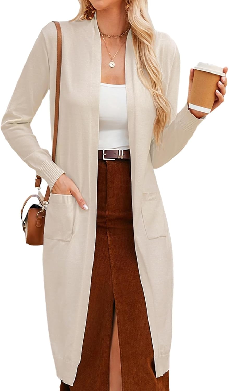 GRACE KARIN Women's 2025 Trendy Long Cardigan Sweaters Open Front Long Sleeve Ma...