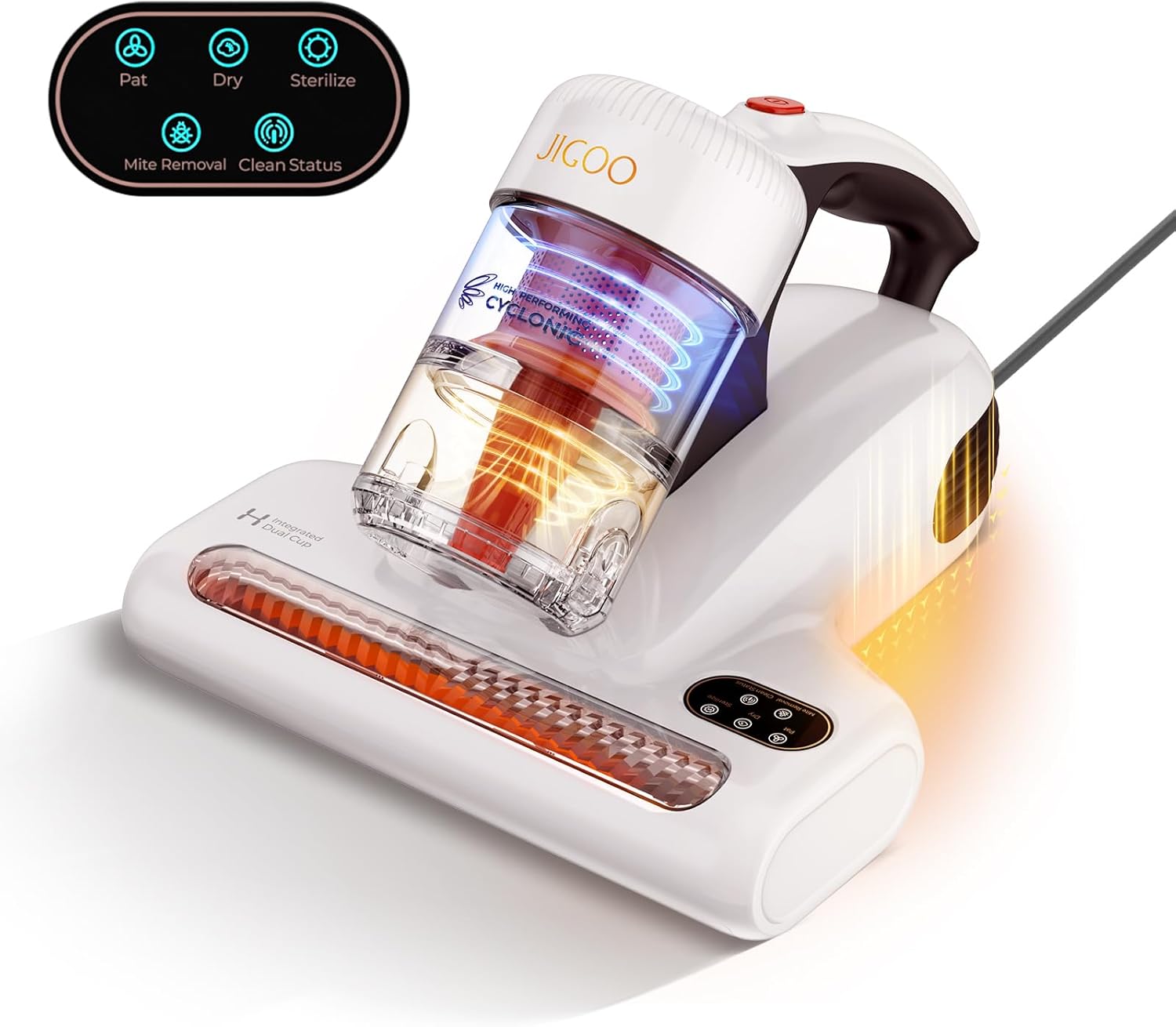 JIGOO Mattress Vacuum Cleaner : UV Bed Vacuum Cleaner 500W 13Kpa Strong Suction,...
