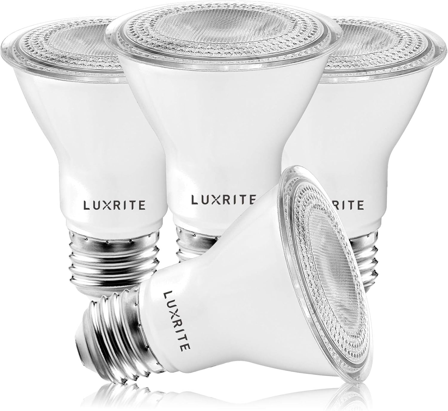 LUXRITE 4 Pack PAR20 LED Bulbs, 50W Equivalent, 2700K Warm White, Dimmable LED S...