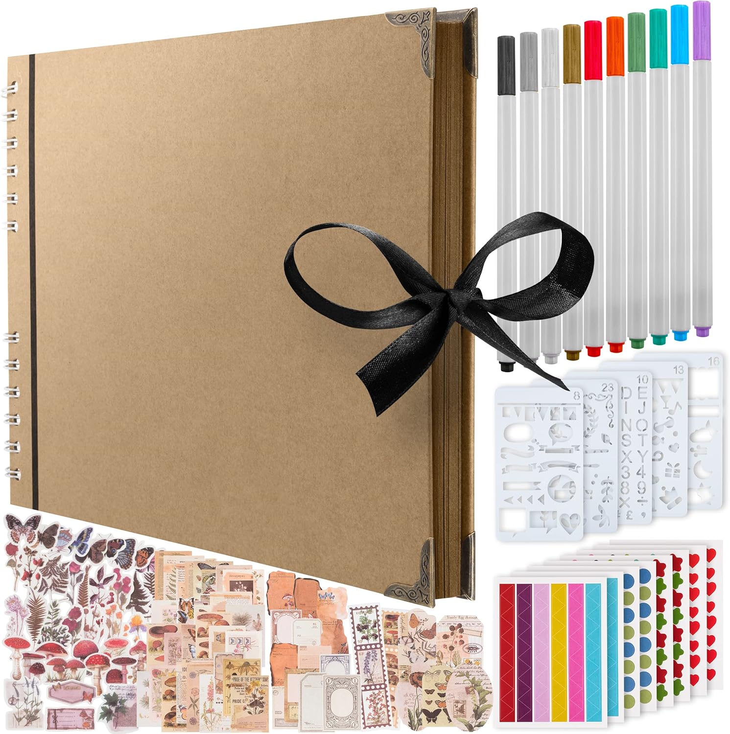 Bstorify Large Scrap book Photo Album, (198 PCS) - 80 Pages 28 x 20 CM With 174...
