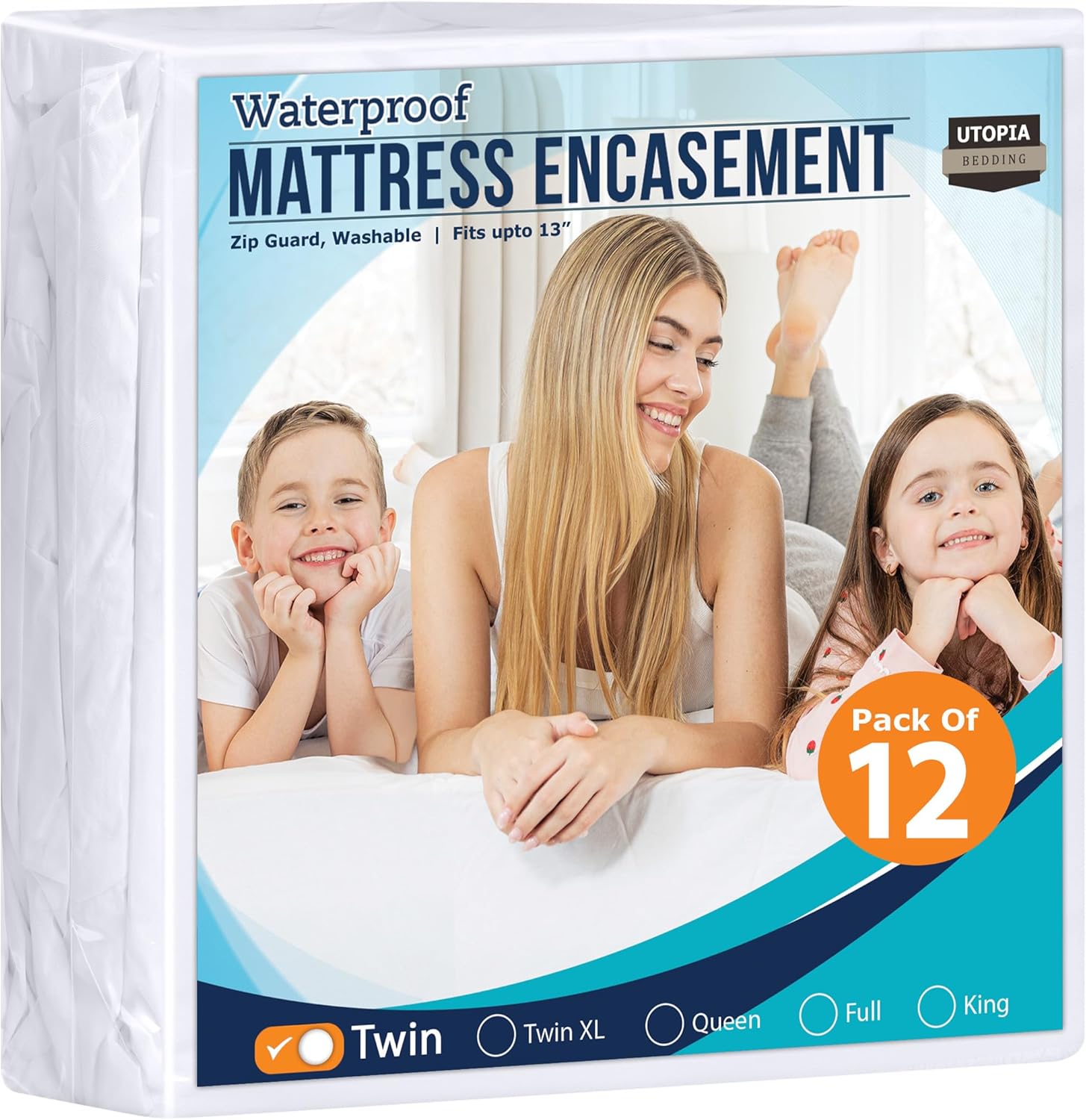 Utopia Bedding Zippered Mattress Encasement Twin, 100% Waterproof Bed Bug and Du...