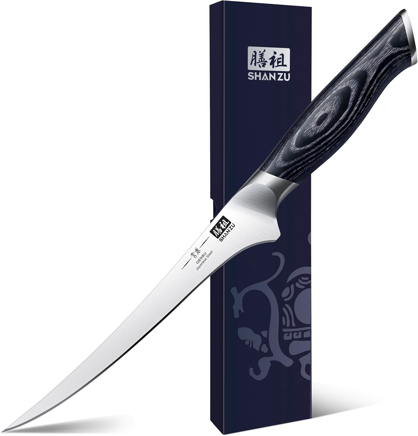 SHAN ZU 7 Inch Fillet Knife, Japanese Super Steel Boning Knife, Professional Ult...