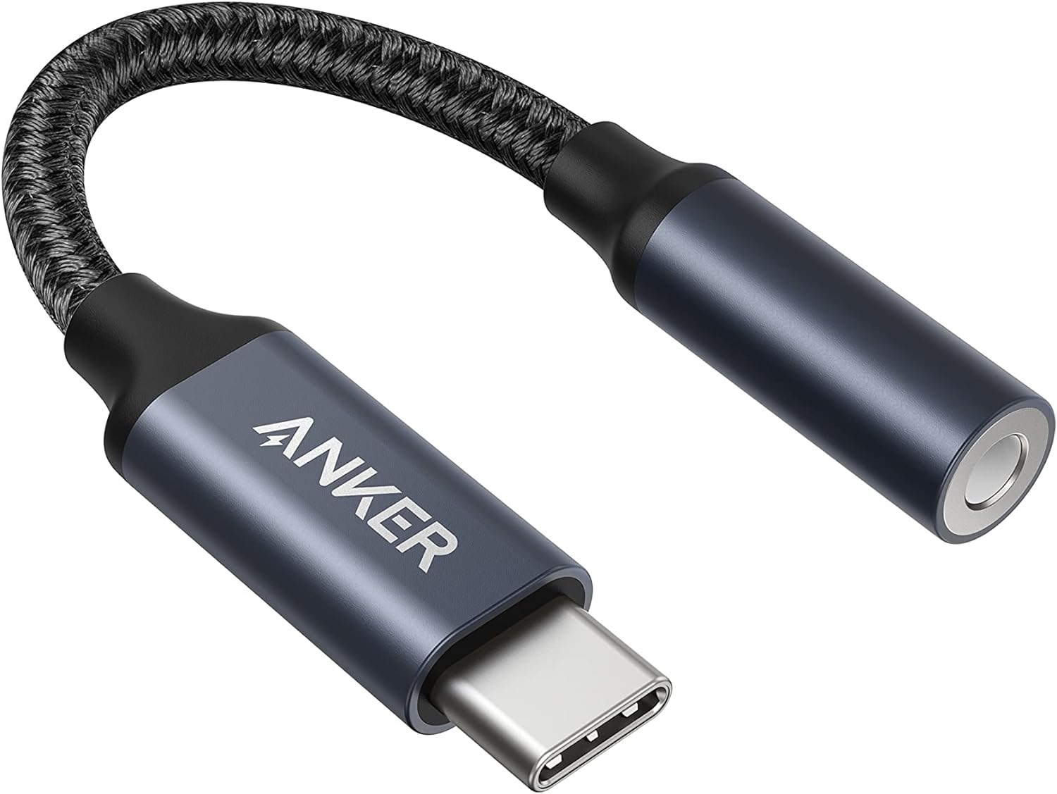 Anker USB C to 3.5mm Audio Adapter, Male to Female Nylon Cable for Samsung S20/S...