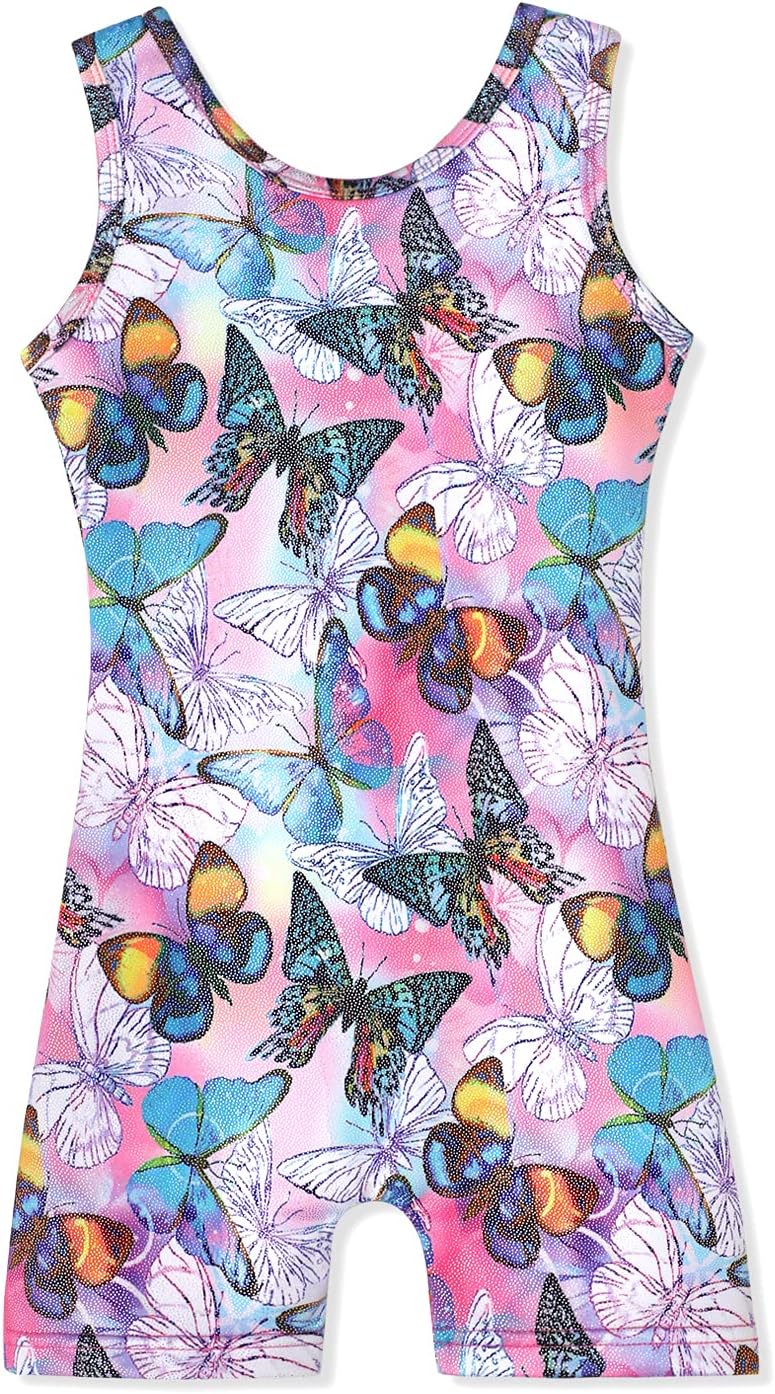 HOZIY Gymnastics Leotards for Girls with Shorts Toddlers Biketards Rainbow Unico...
