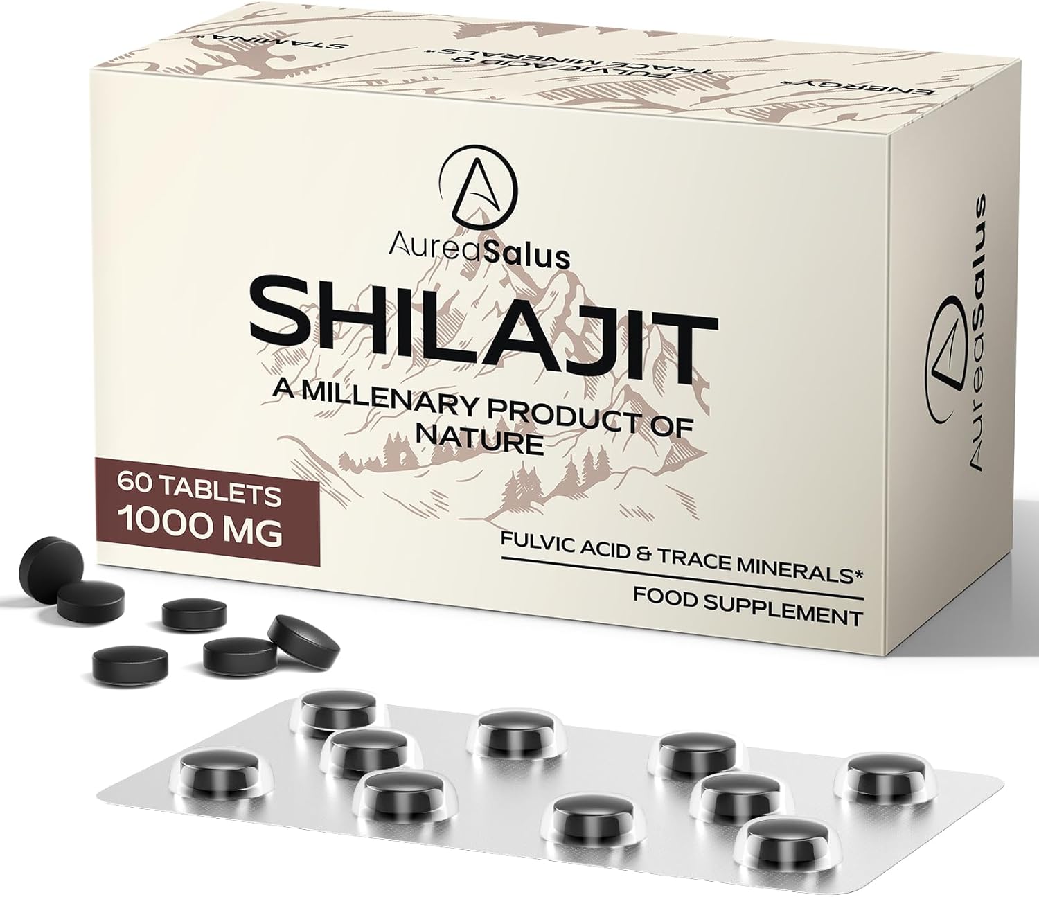 AureaSalus Shilajit Tablets 30,000mg, 60 Counts Himalayan Shilajit Tablets (1000...