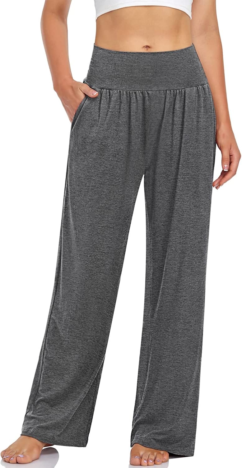 UEU Women's Casual Loose Wide Leg Cozy Pants Yoga Sweatpants Comfy High Waisted...