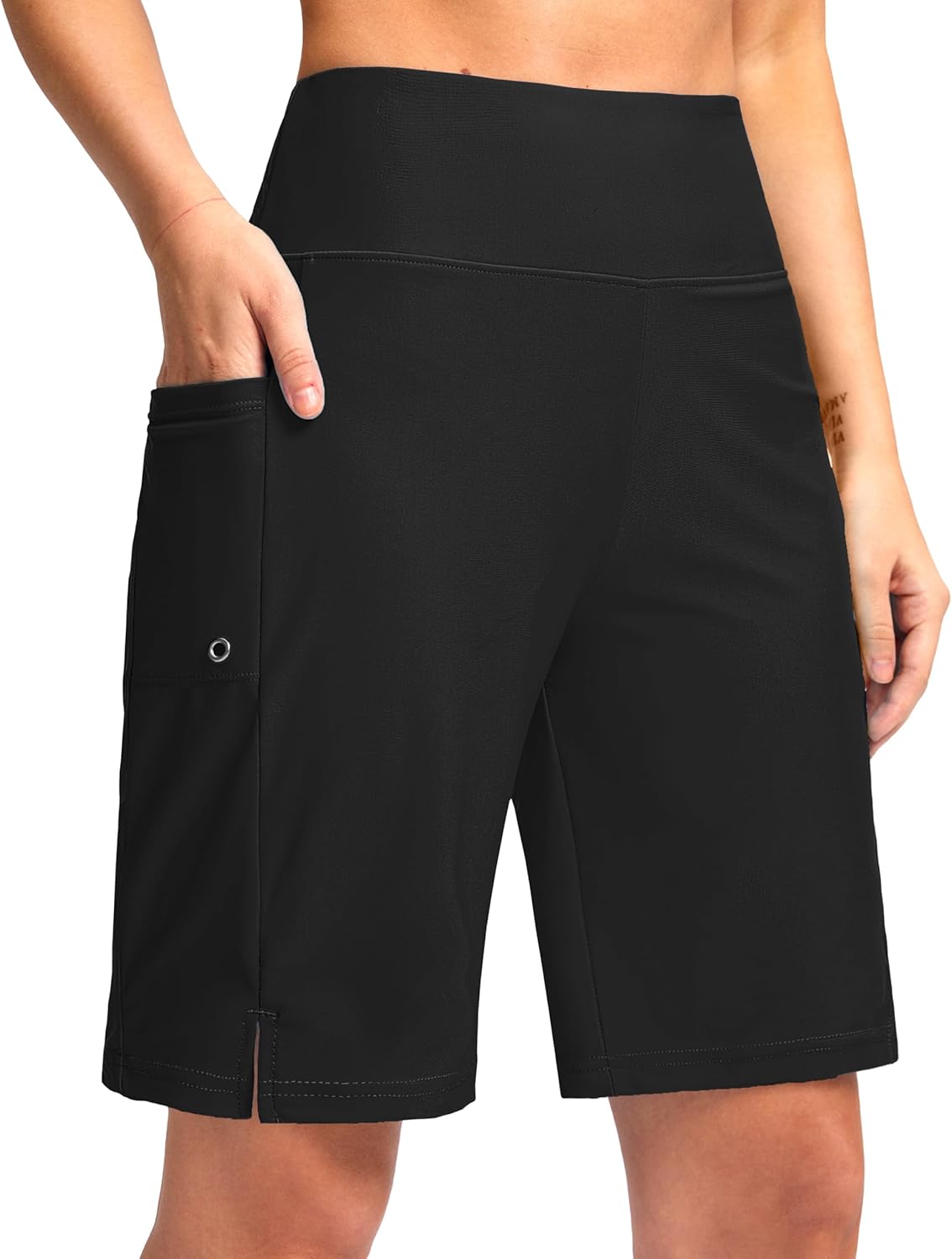 G Gradual Women's 9" Long Swim Board Shorts with Pockets High Waisted Knee Lengt...