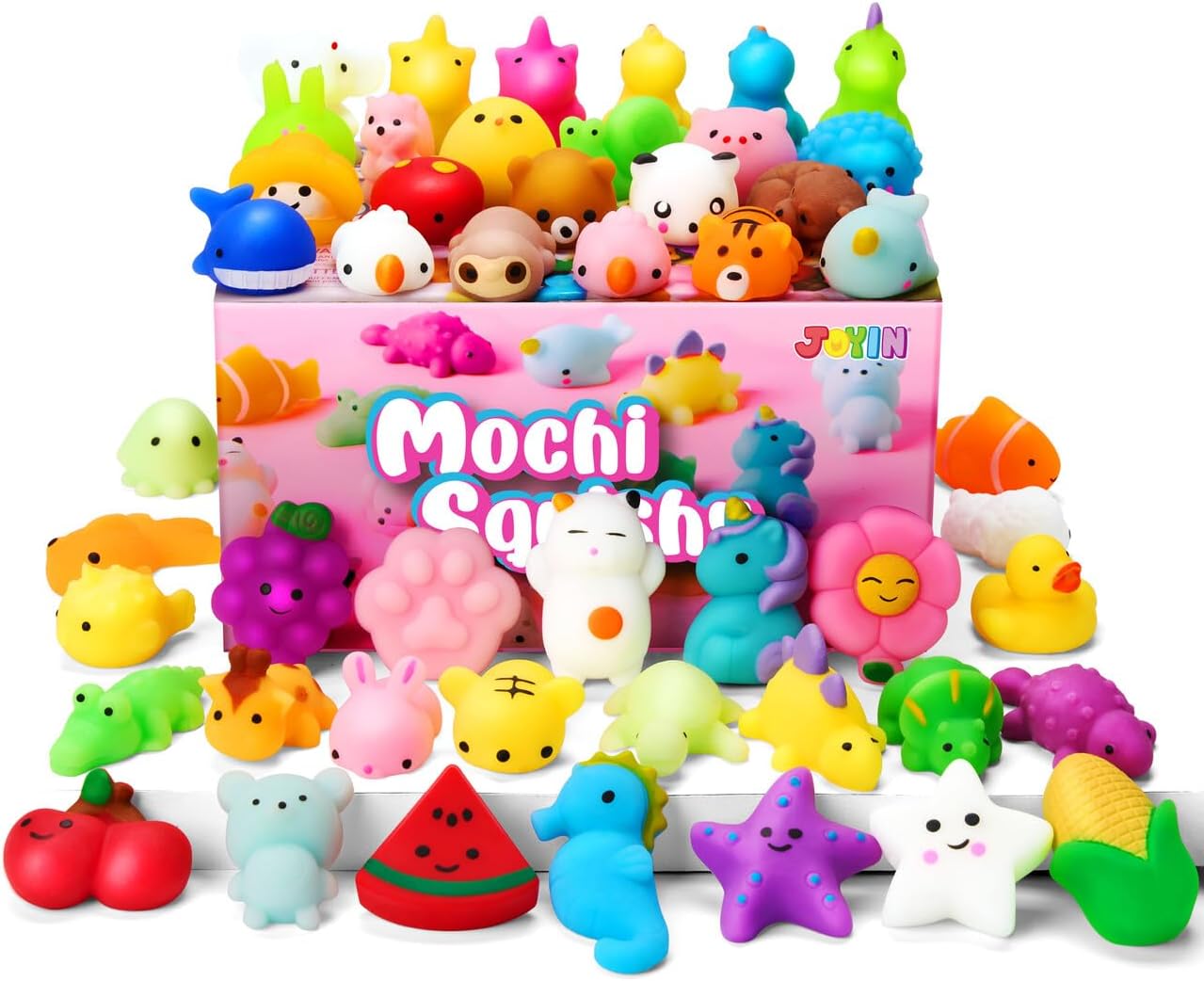 JOYIN Mochi Squishy Toys Set, 100 Pack Mini Mochi Party Favors for Kids, Kawaii...