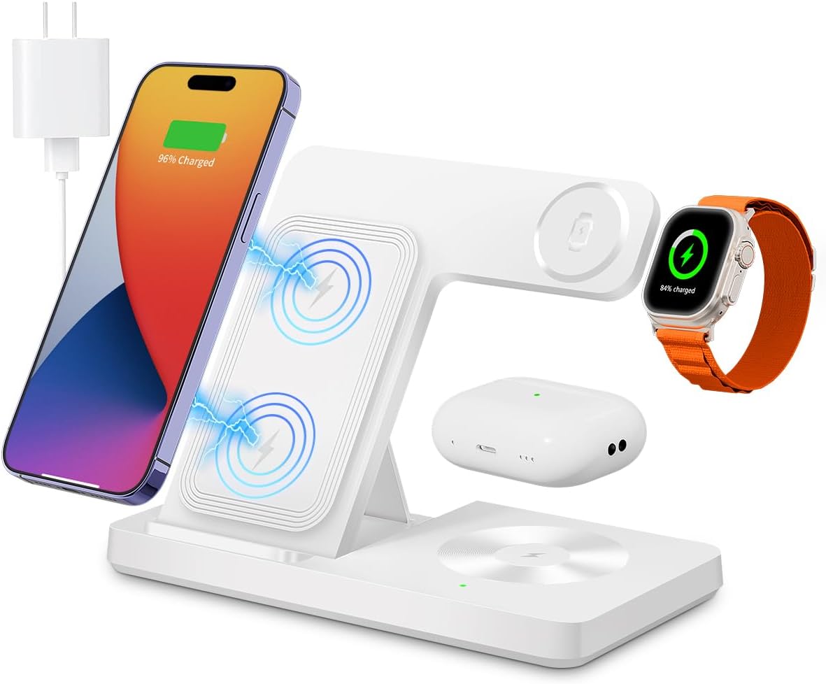 Wireless Charger, 3 in 1 Charging Station for Multiple Devices, Wireless Chargin...