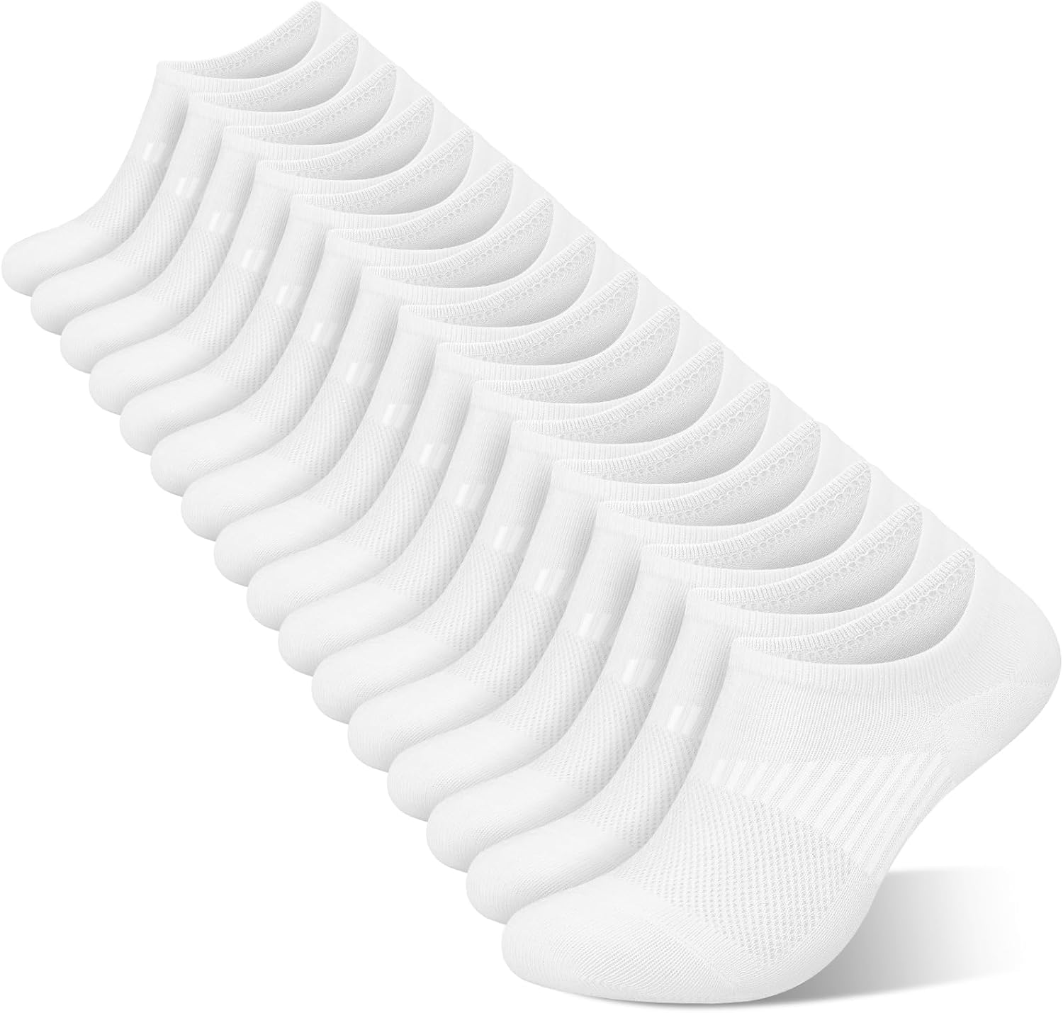 wernies No Show Socks Womens 8 Pairs, Ankle Non Slip Low Short Invisible Thin Li...