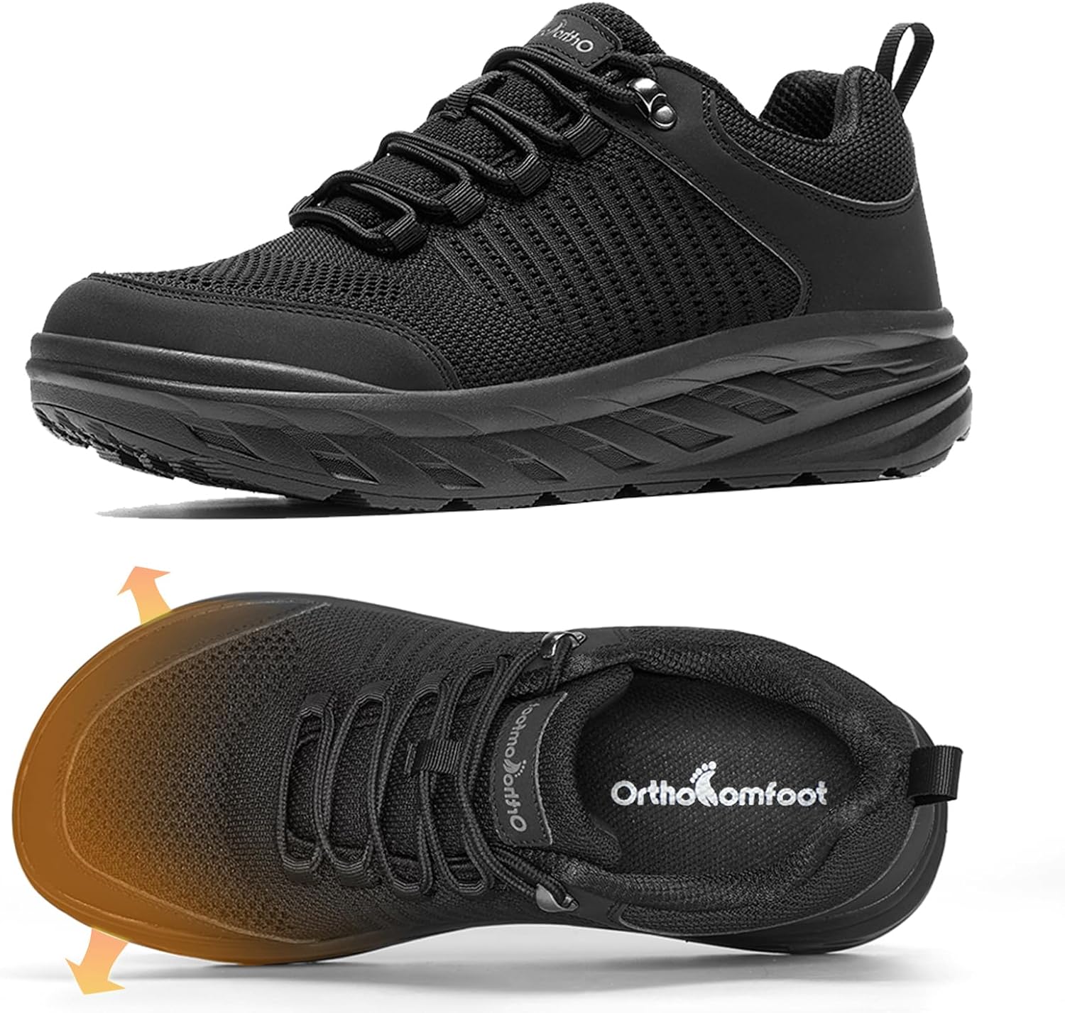 OrthoComfoot Men's Orthopedic Comfortable Diabetic Wide Shoes: Wide Toe Box Arch...