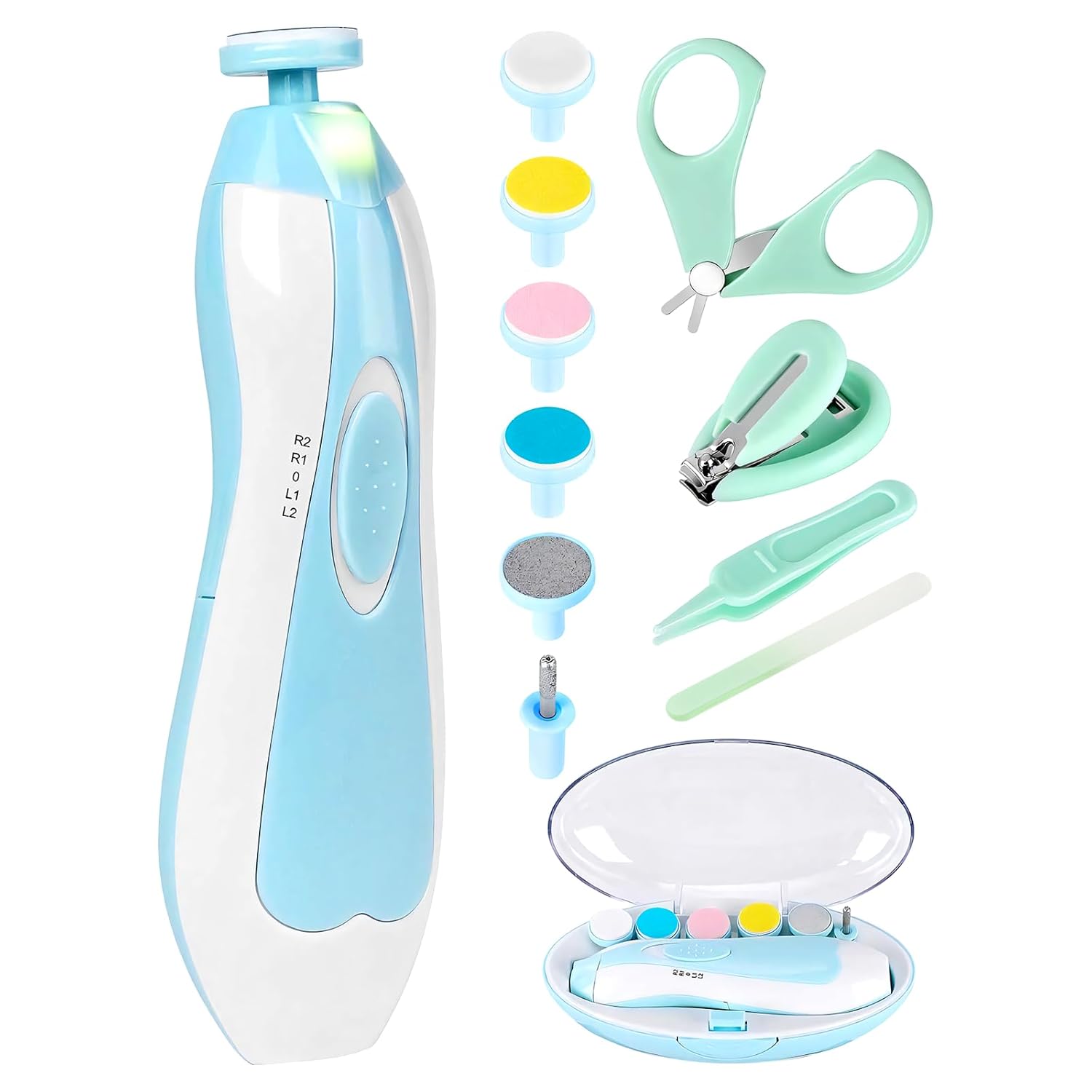 Baby Nail Trimmer Electric-12 in 1 Baby Nail Clippers Safe Baby Nail File Kit wi...