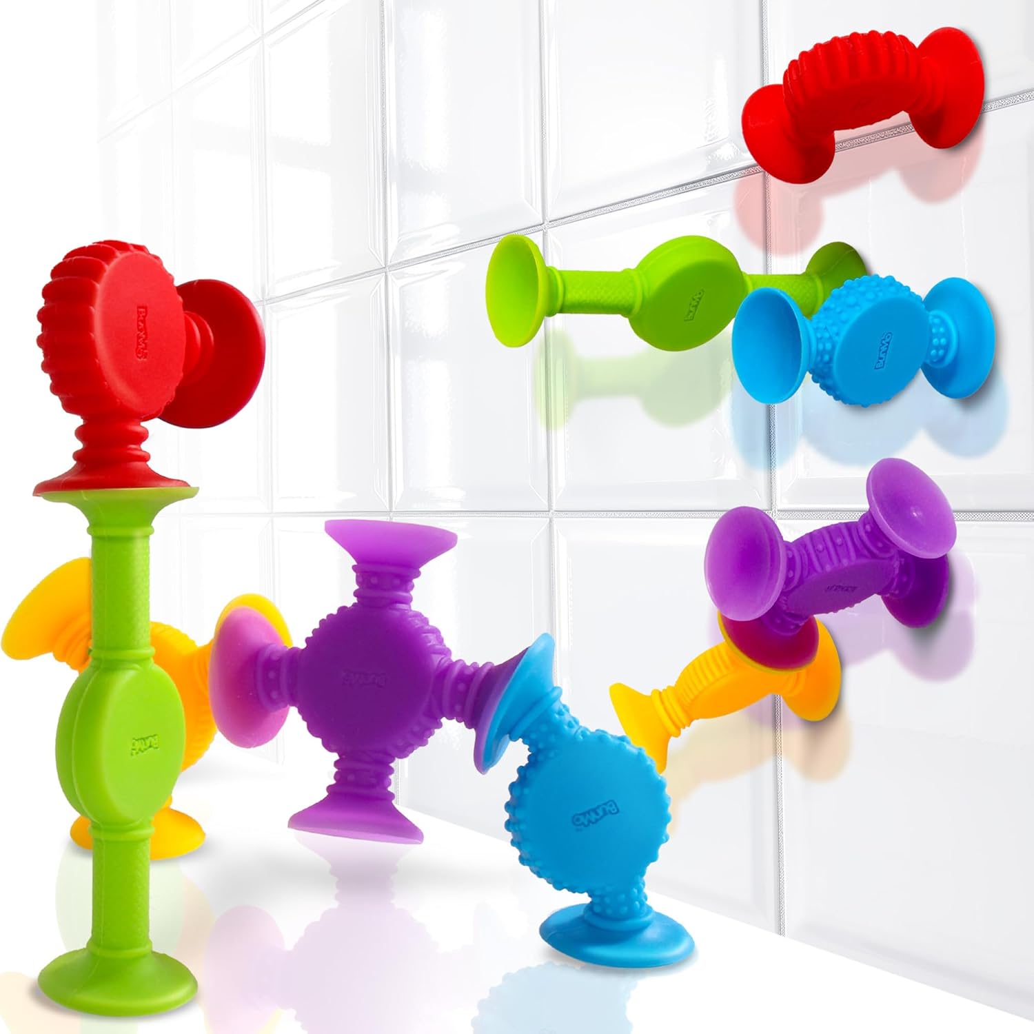 BUNMO Suction Bath Toys - Connect, Build, Create - No Mold Bath Toy - Hours of F...