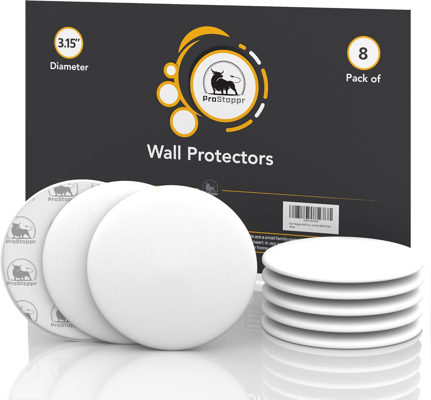Door Stoppers - Large 3.15" (8 PCS) - Door Stoppers for Wall with Strong Back Ad...