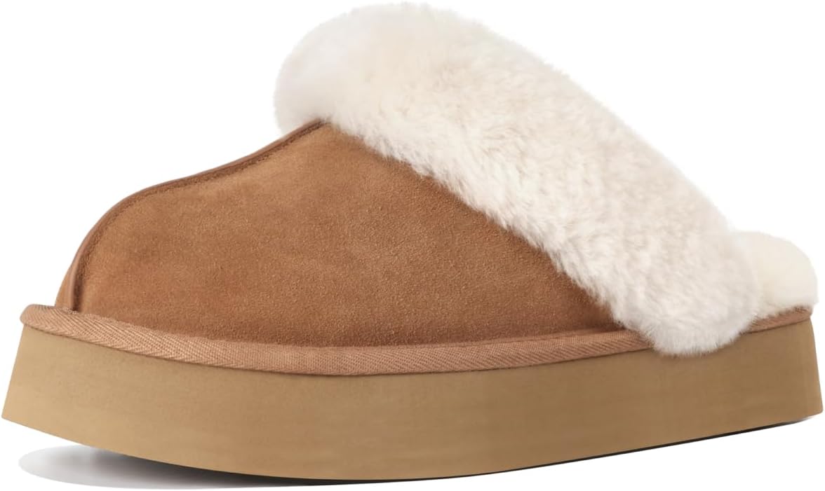OOW Fuzzy Platform Slippers for Women Cozy Womens Platform Slippers Winter House...