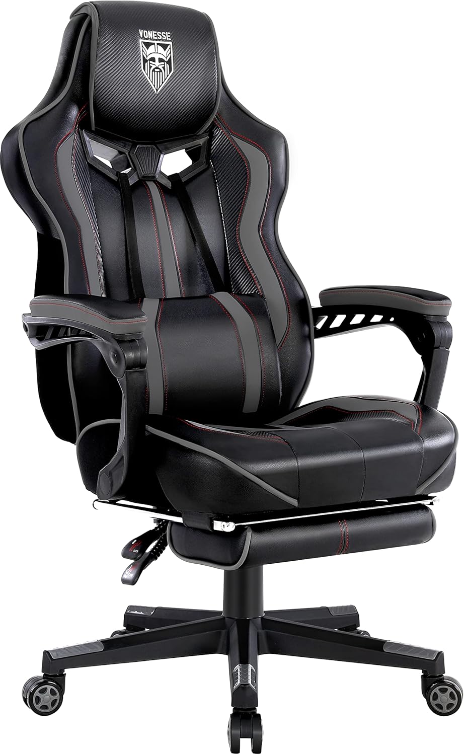 Vonesse Gaming Chair for Adults Gaming Chairs with Footrest Reclining Computer G...