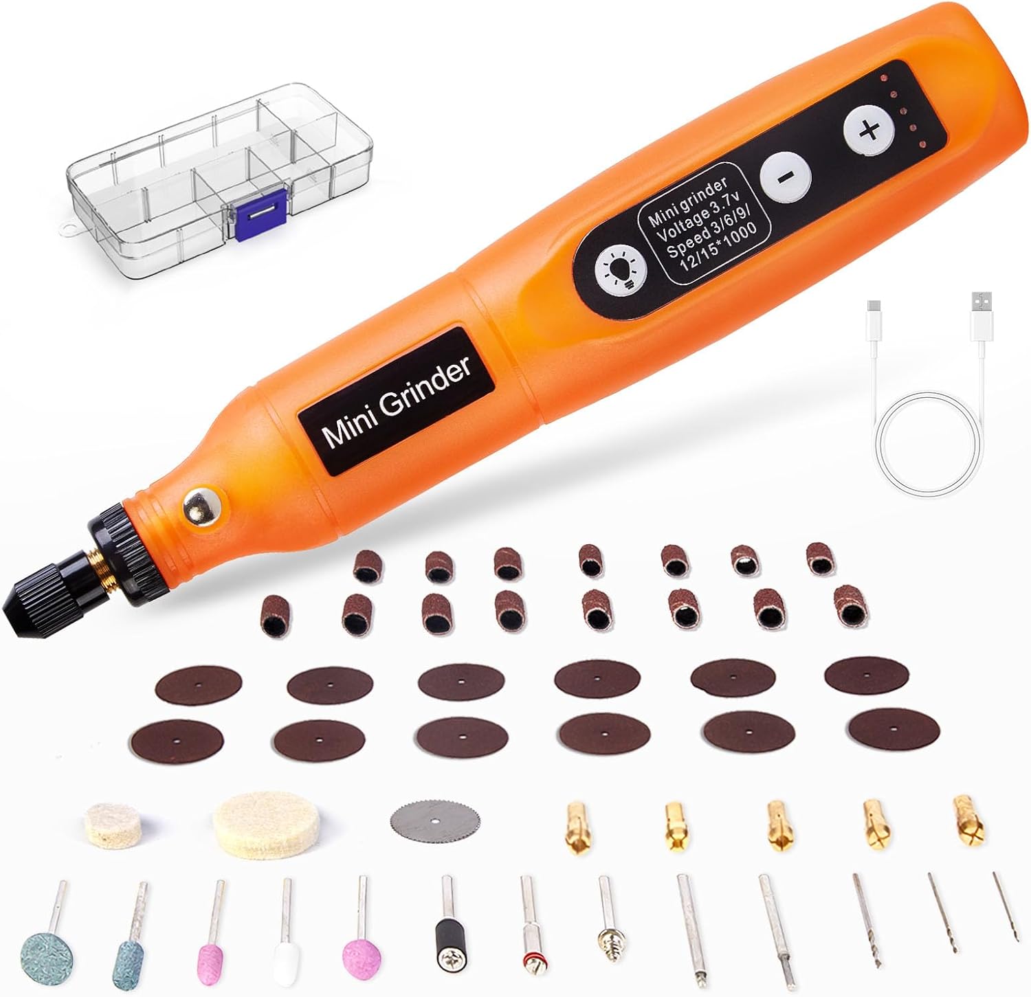 Cordless Mini Rotary Tool Set - 50Pcs Accessories 3.7V 5 Speed 3000rpm to 15000r...