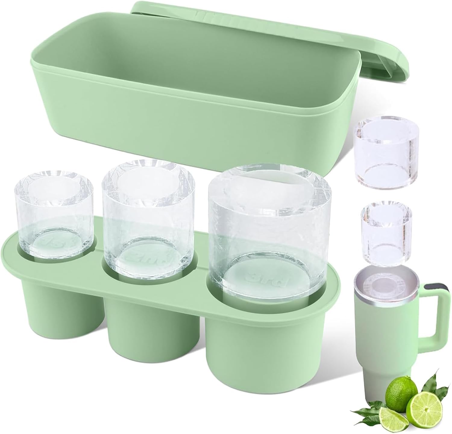 Tcamp Ice Cube Tray for Stanley Cup 30-40 oz Tumbler Cup Ice Mold, Silicone Ice...
