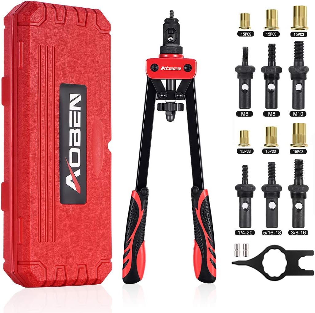 AOBEN 14" Rivet Nut Tool, Professional Hand Rivet Nut Setter Kit Labor-Saving an...