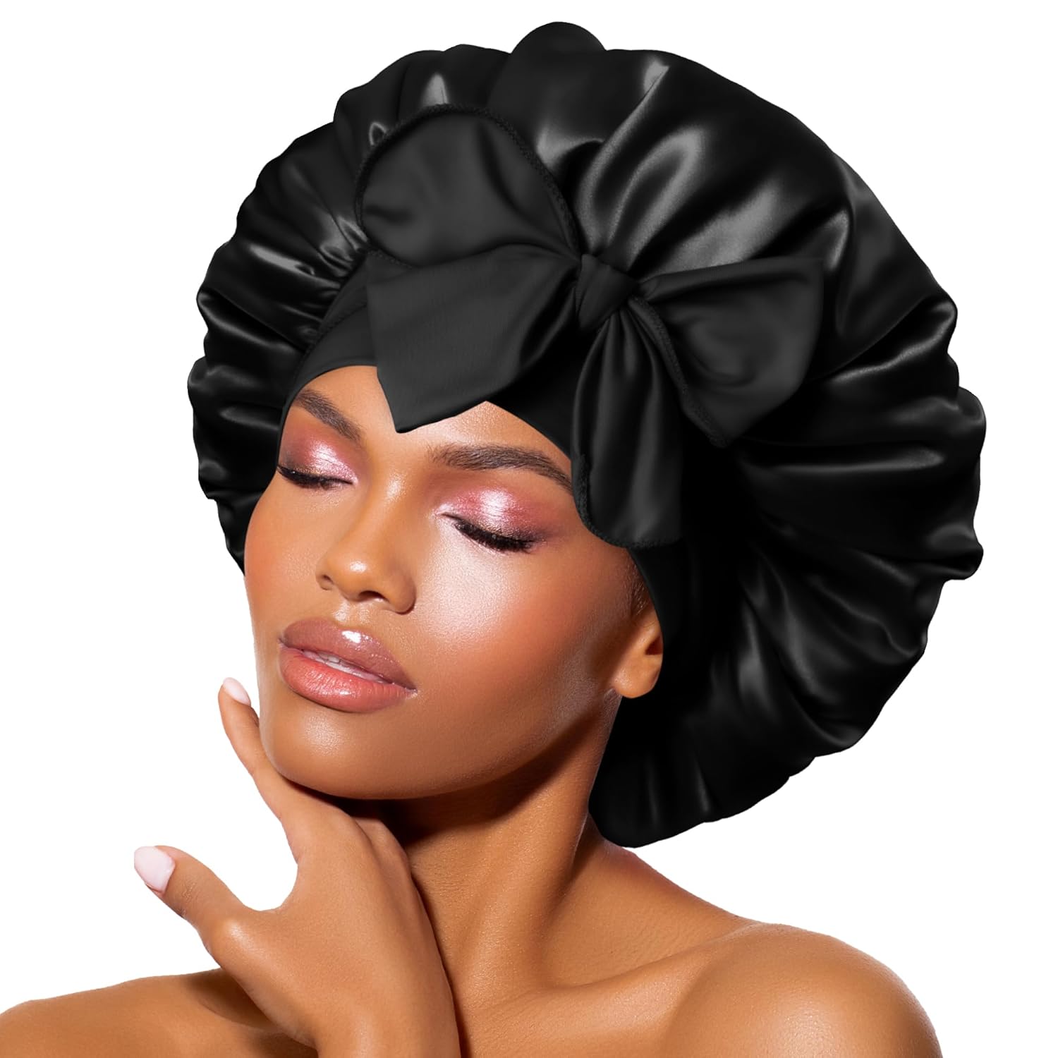 BONNET QUEEN Silk Bonnet for sleeping Women Satin bonnet Hair Bonnet Night Sleep...