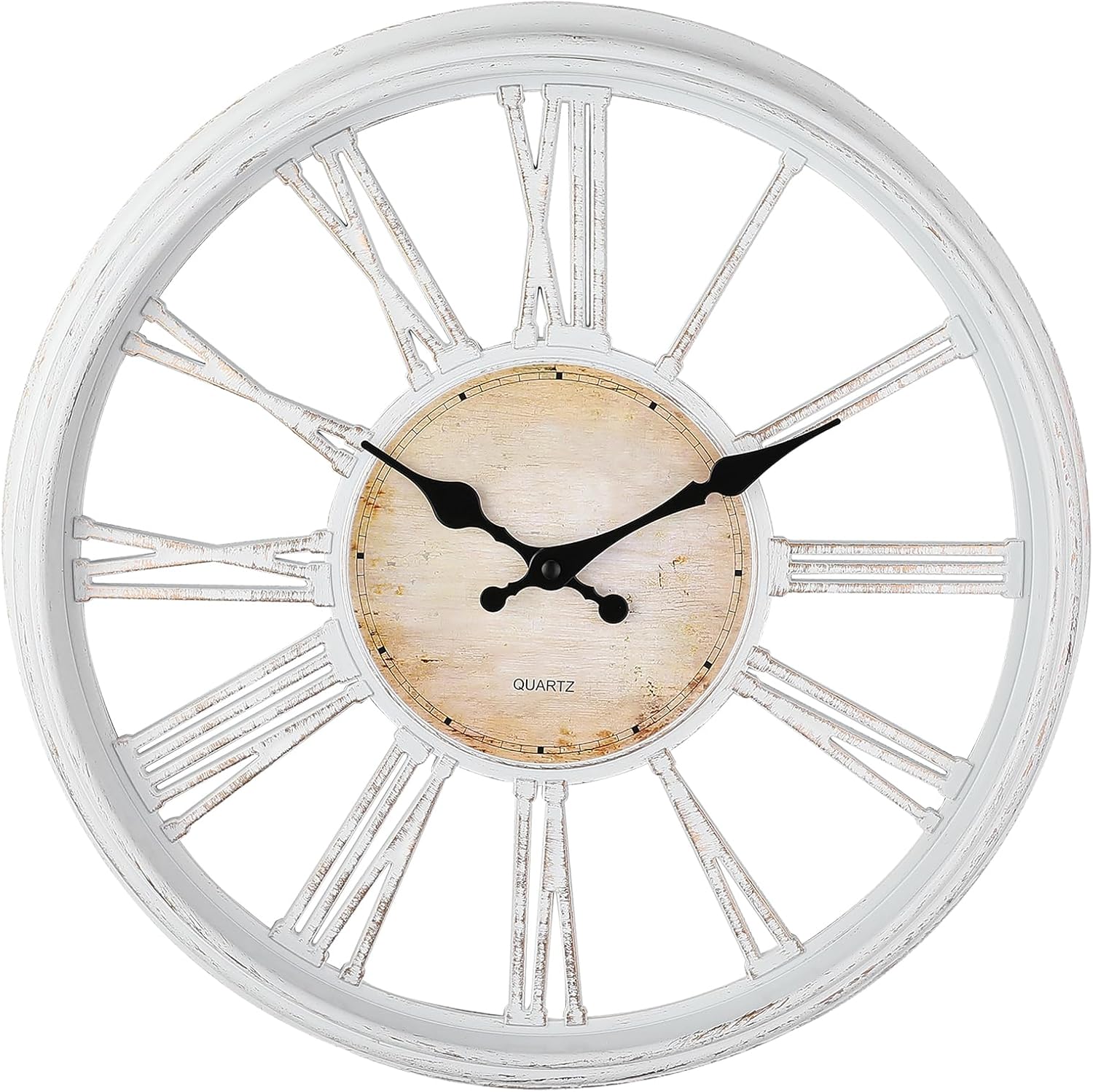 DIYZON Large Wall Clock 16'' Classicl Style, Roman Numerals - Modern Clcok Batte...