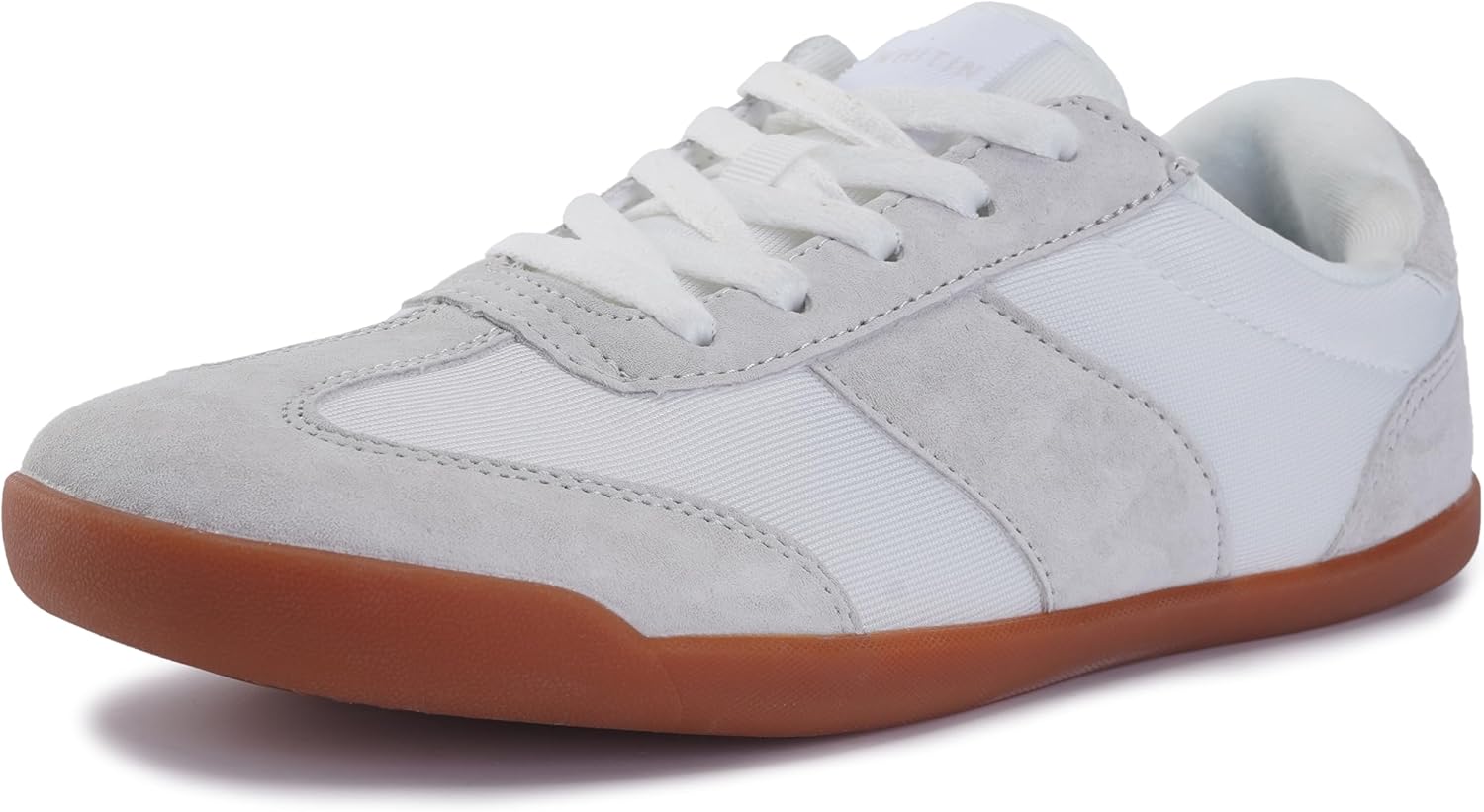 WHITIN Women's Wide Toe Box Barefoot Shoes | Suede Patchwork Design 9.5 Wide Gre...