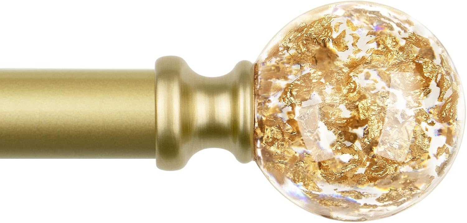 KAMANINA Curtain Poles for Eyelet Curtains 80 to 292 cm, Extendable Gold Curtain...