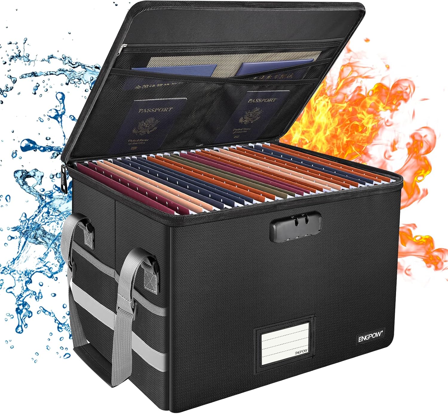 ENGPOW File Box with Lock,Fireproof Document Box w...