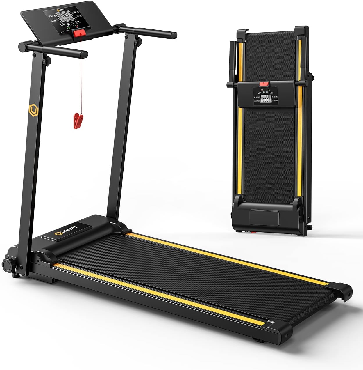 UREVO Treadmills for Home Foldable with 12 HIIT Modes, 1-10 KM/H Walking Pad Run...
