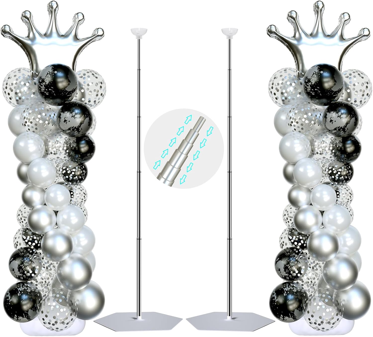 SINBEE Balloon Arch Stand, Balloon Arch Kit of 2, 7 Feet Height Adjustable Metal...