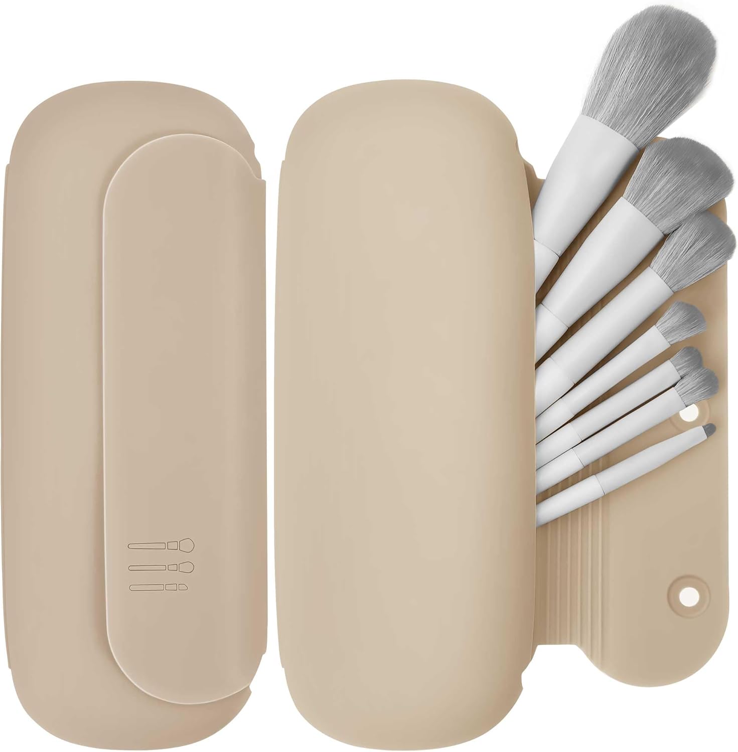 Travel Makeup Brush Holder, Magnetic Anti-fall Out Silicon Cosmetic Face Brushes...