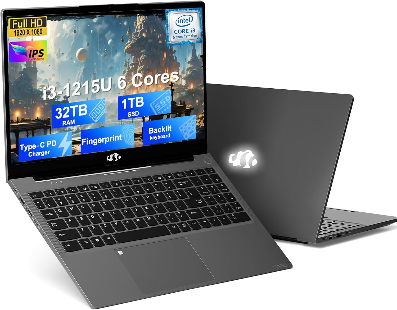 NIMO 15.6 FHD IPS Business Laptop Computer, 12th G...