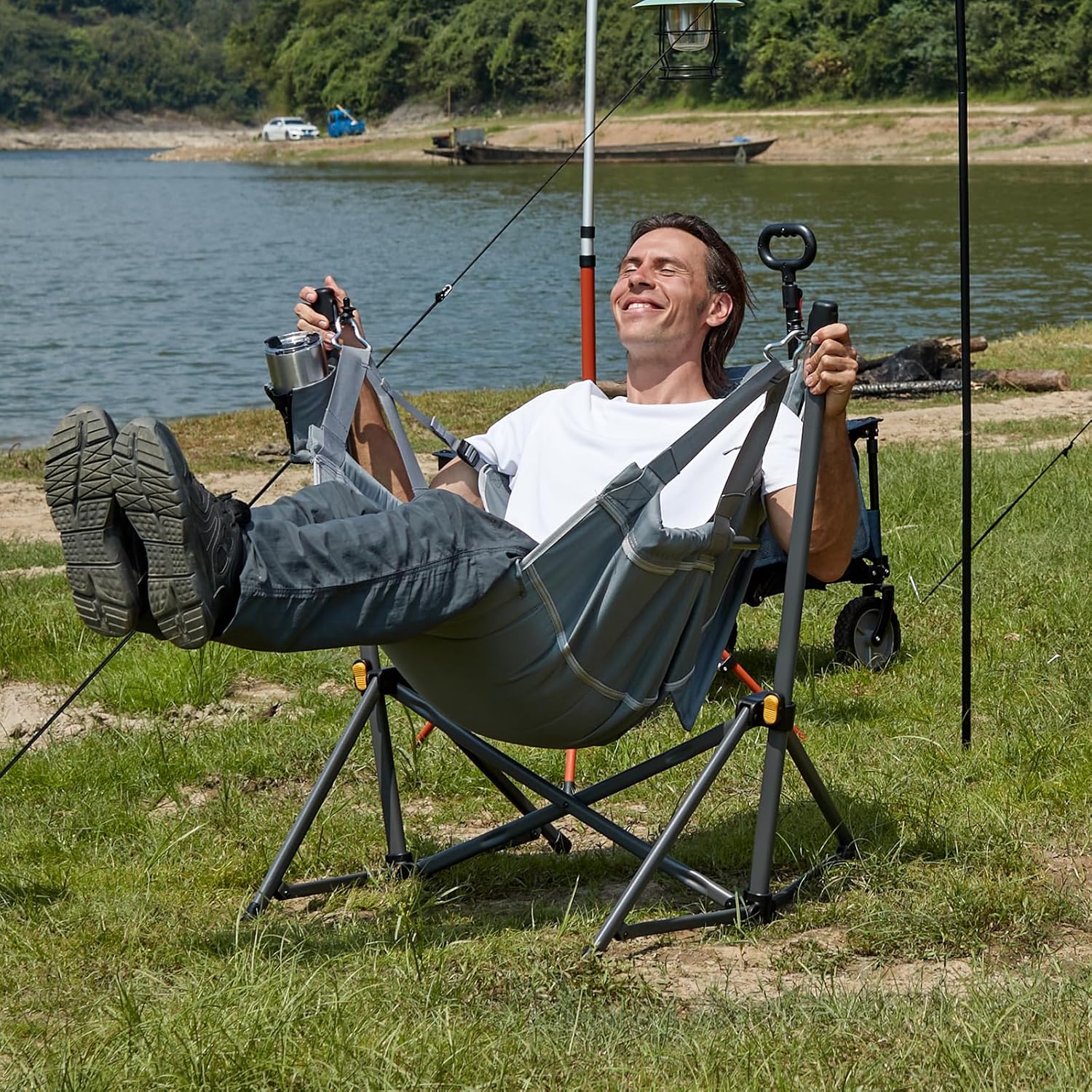 TIMBER RIDGE Hammock Camping Chair with Adjustable Backrest, Heavy Duty Folding...