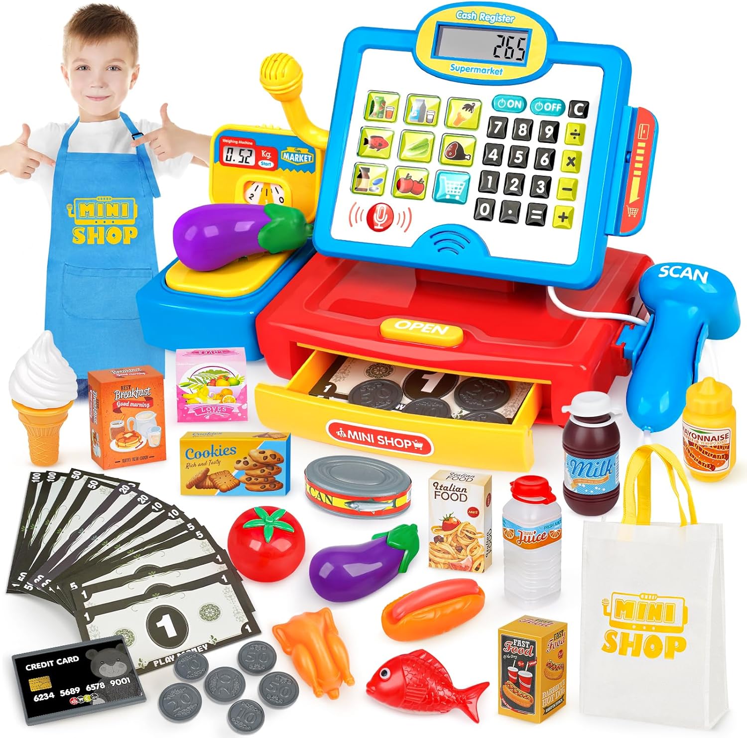 Dreamon Toy Till Cash Register with Scanner for Kids, Mini Kids Shop Play Till f...