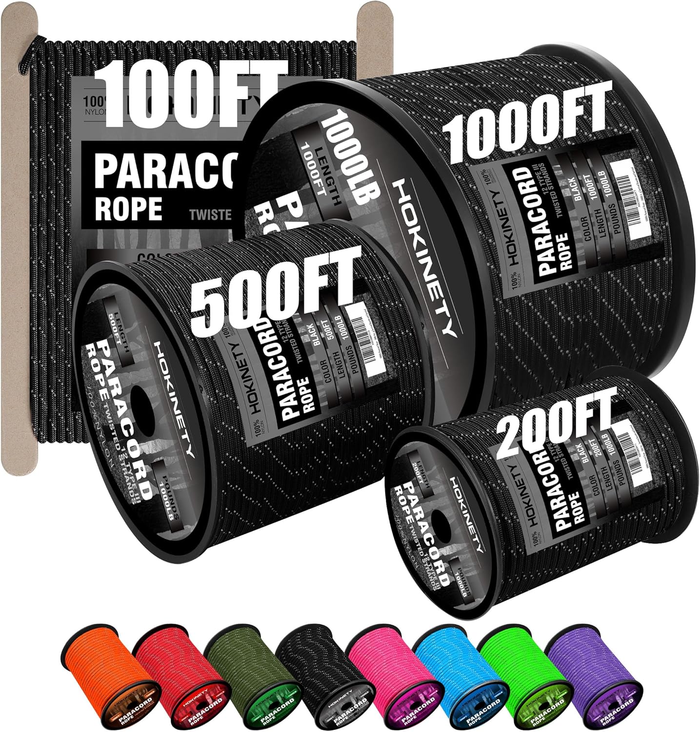 Reflective Paracord Rope 1000Ib - 50ft 100ft 200ft...