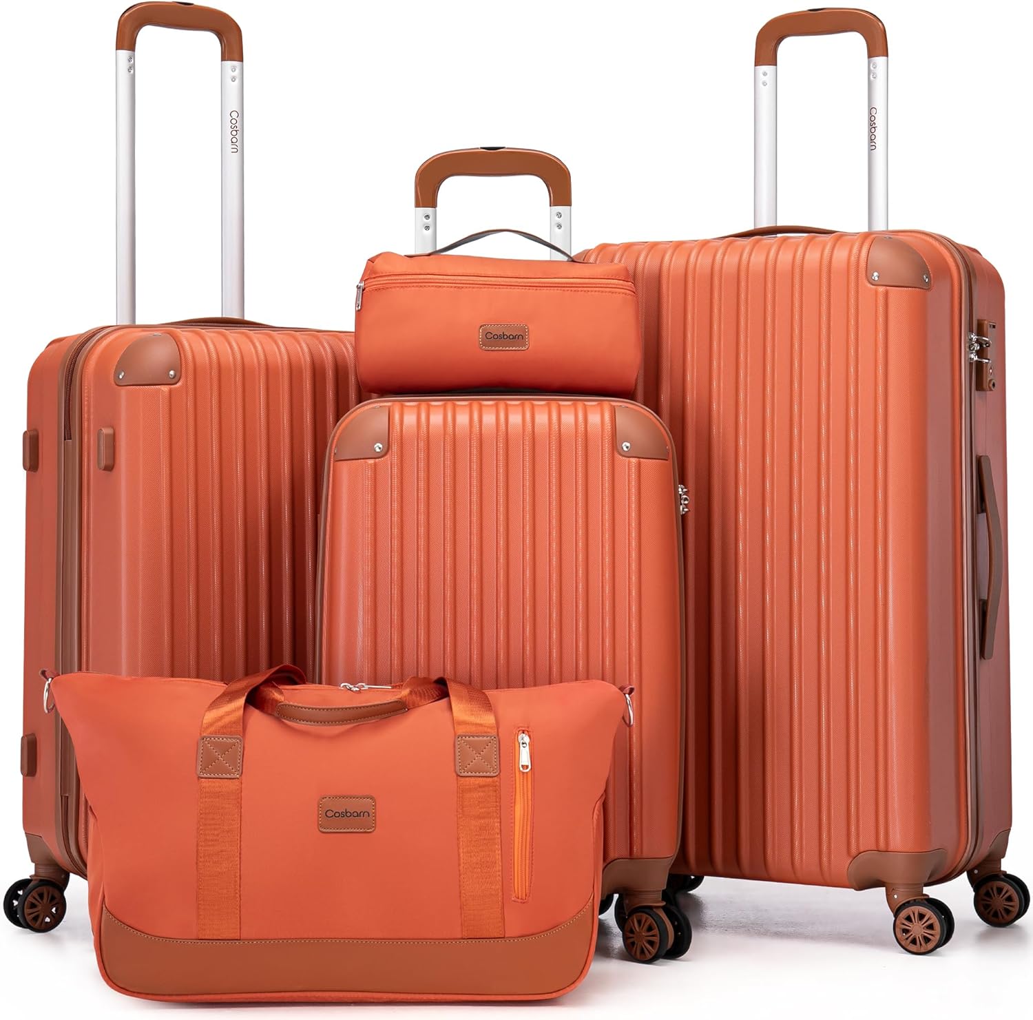Luggage Sets 5 Piece Suitcases with Wheels, Suitcase Set ABS Hard Case Luggage w...