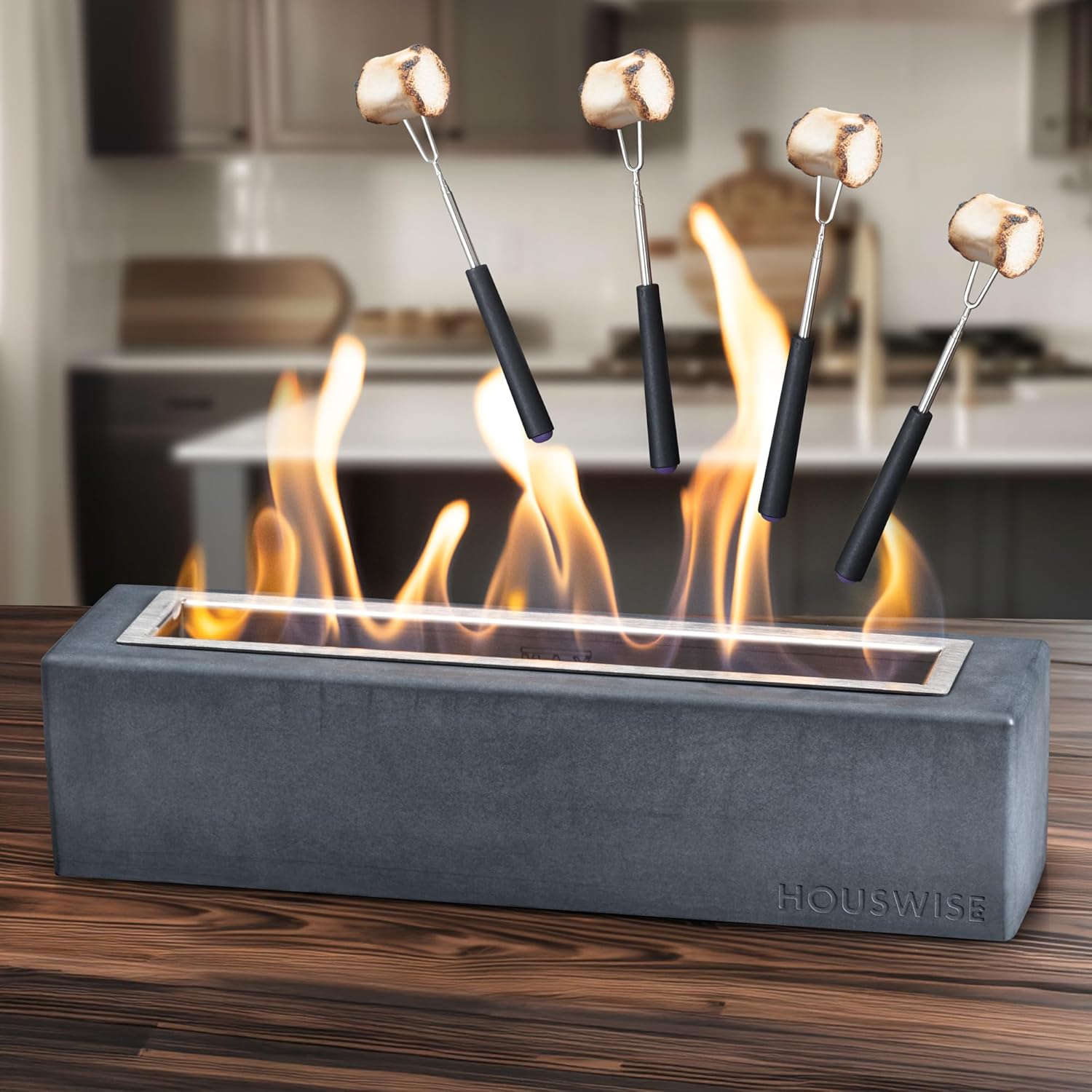 Tabletop Fire Pit - Concrete Outdoor & Indoor Fire...