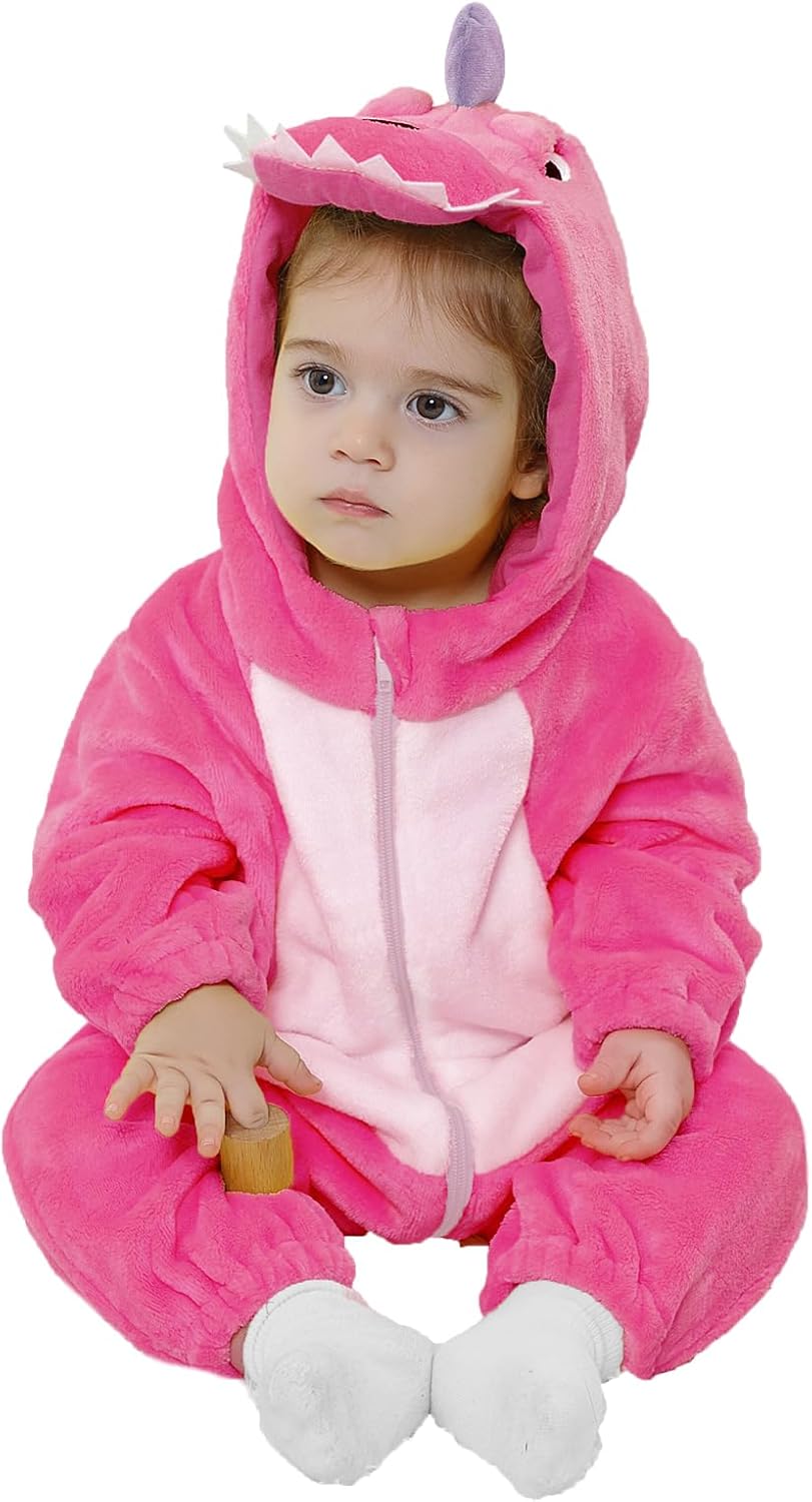 LOLANTA Unisex Baby Dinosaur Dragon Costume,Toddler One-Piece Hooded Animal Fanc...