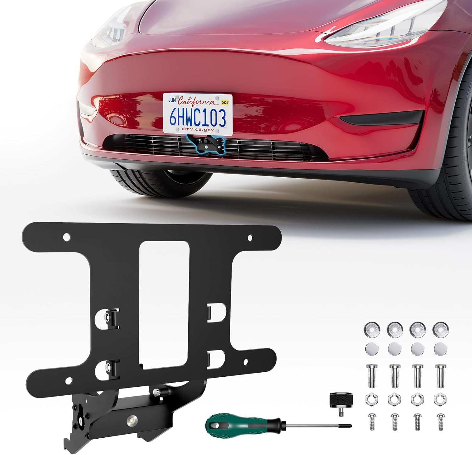 2025 Front License Plate Holder for Tesla Model Y/3【No Drill, Custom Lock】Lice...