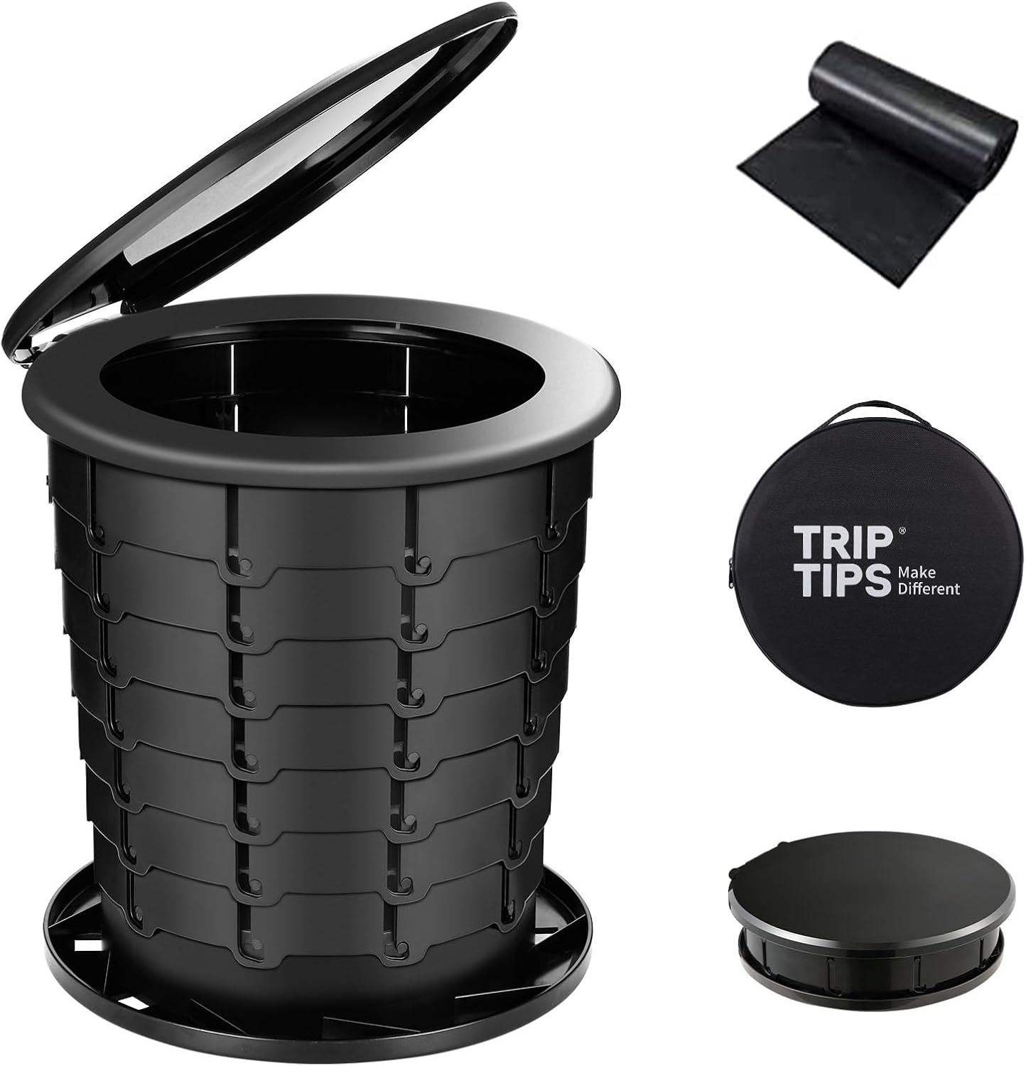 TRIPTIPS Upgrade Retractable Portable Toilet Travel Toilet Adjustable Height Cam...
