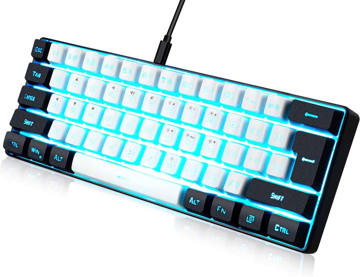 abucow Gaming Keyboard Minimalist Portable Wired Ultra-Compact Mini Imitation 61...